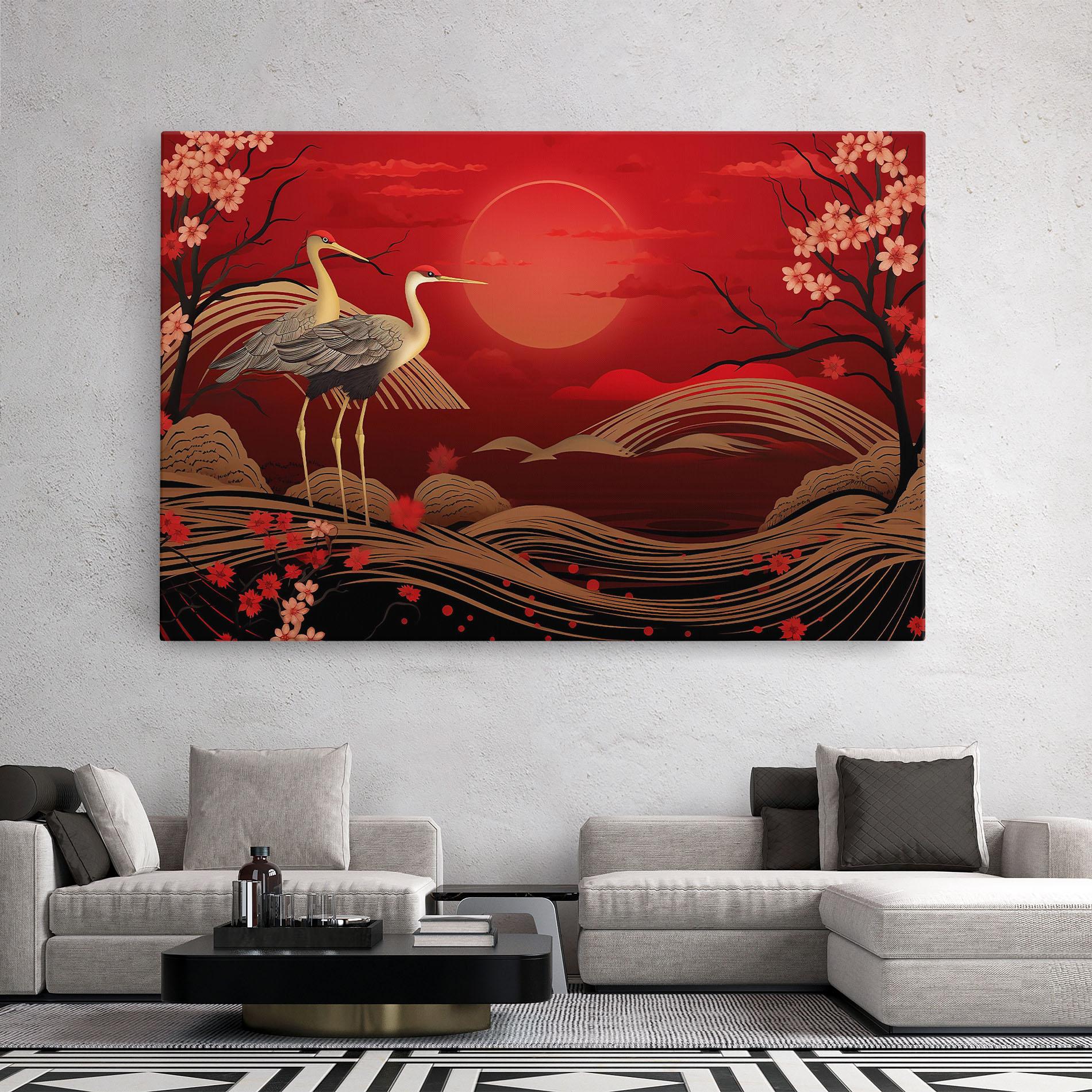 Leinwandbild Gold Landscape Painting mockup 2