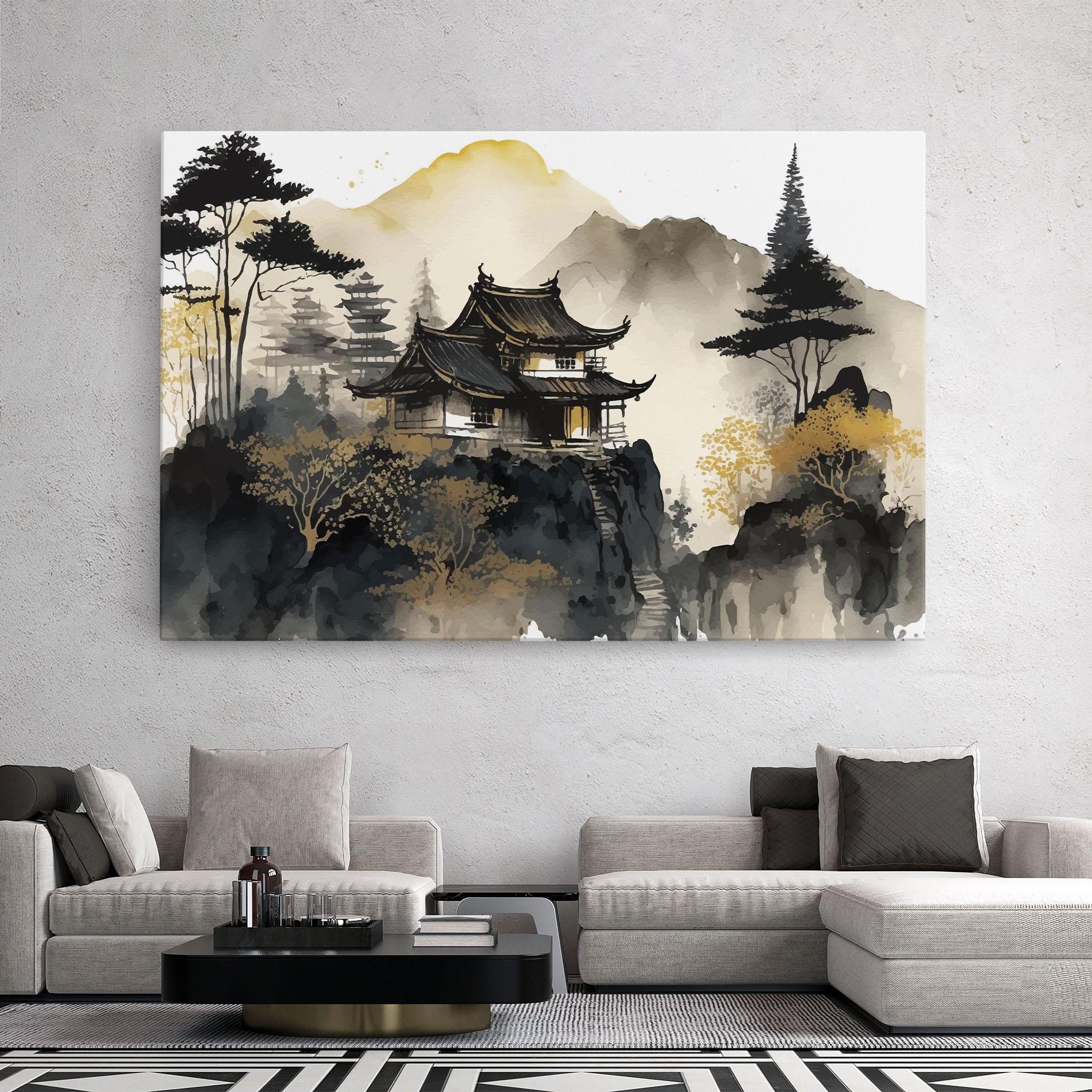 Leinwandbild Japanese Temple mockup 2