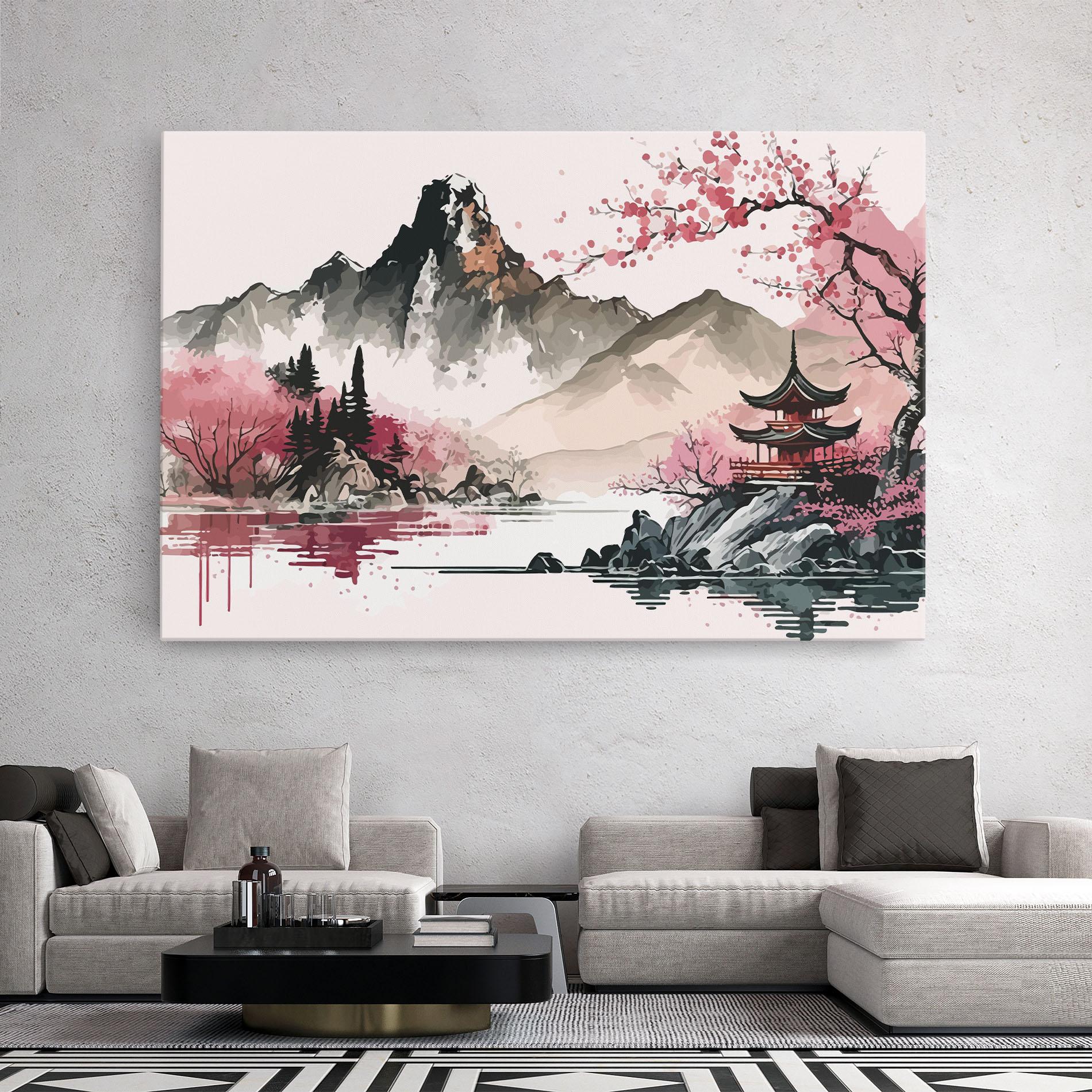 Leinwandbild Pink Asian View mockup 2