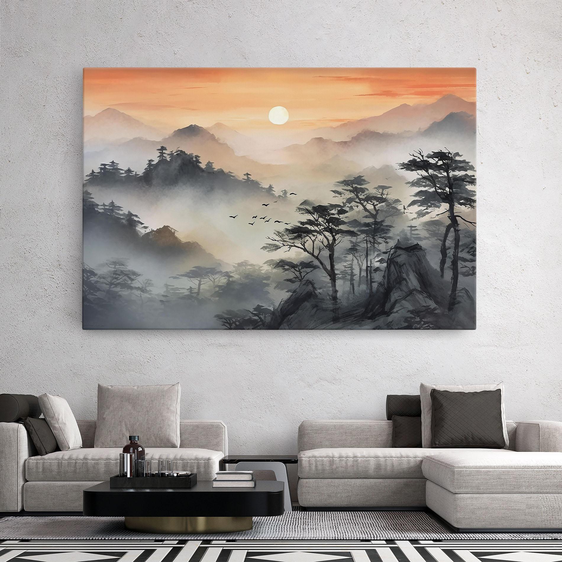 Leinwandbild Sunset Fog mockup 2