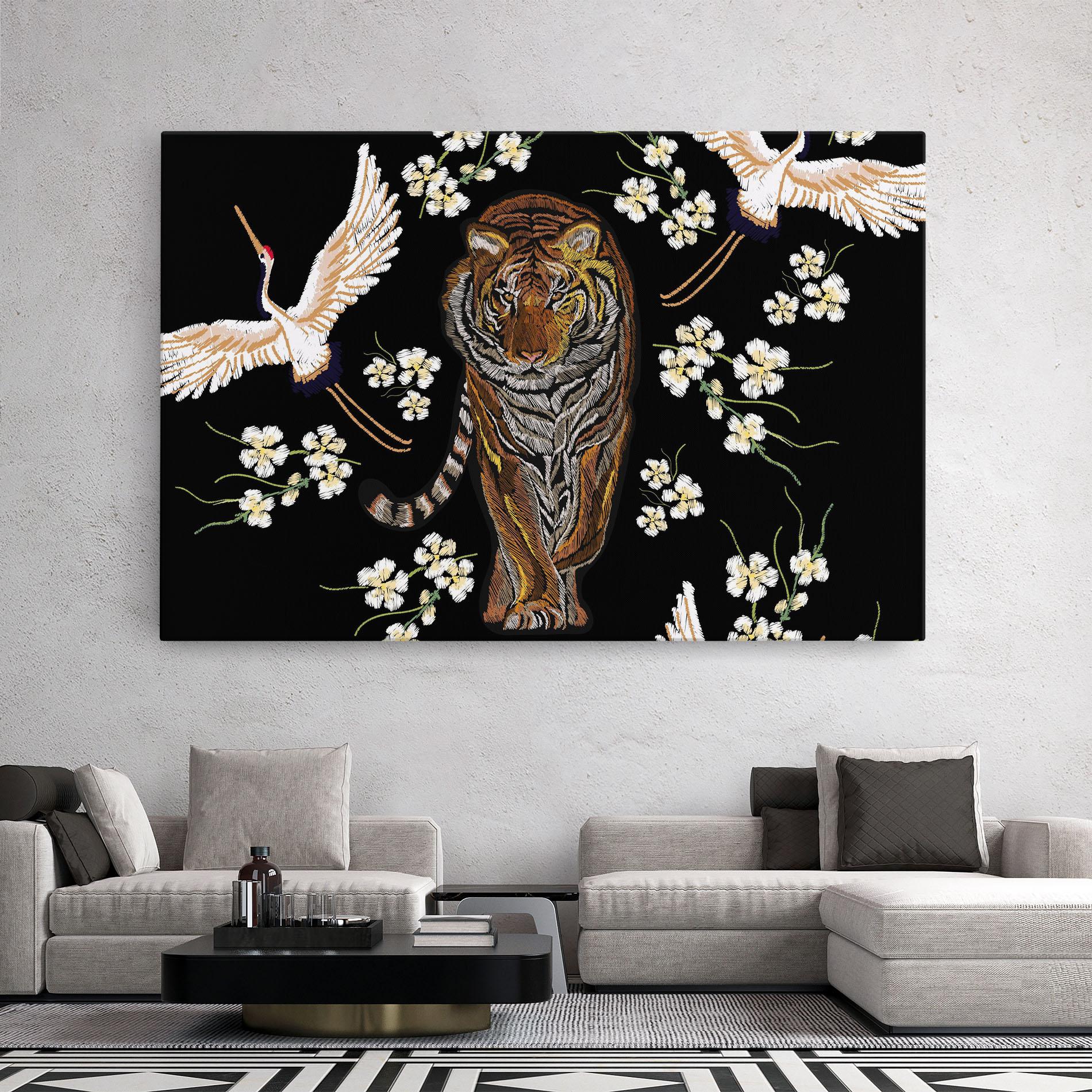 Leinwandbild Tiger Birds Art mockup 2