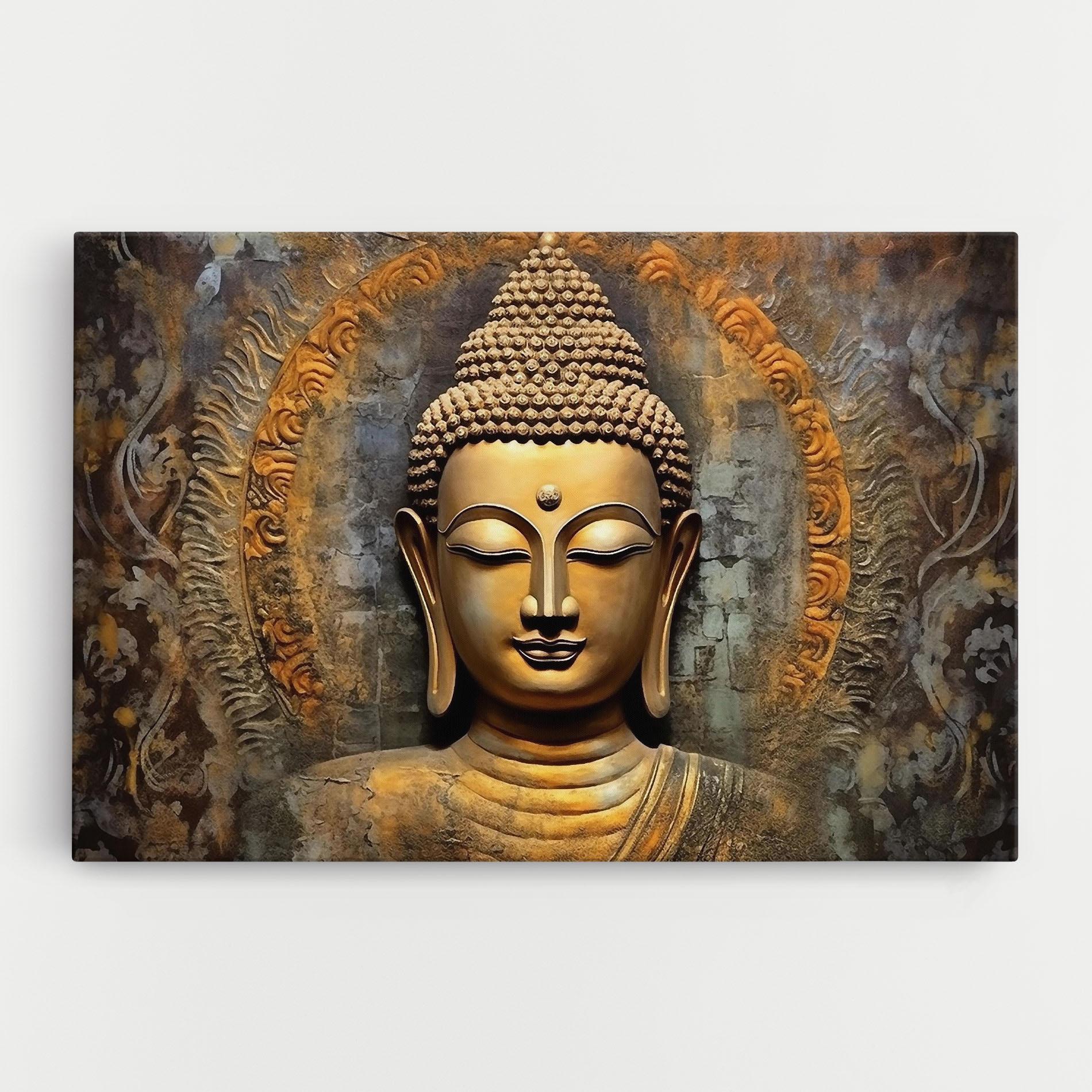 Leinwandbild Buddha 3d Head mockup 0