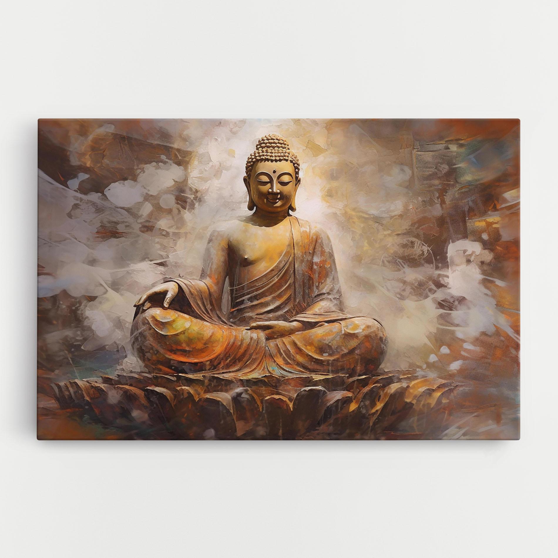 Leinwandbild Cream Orange Buddha mockup 0