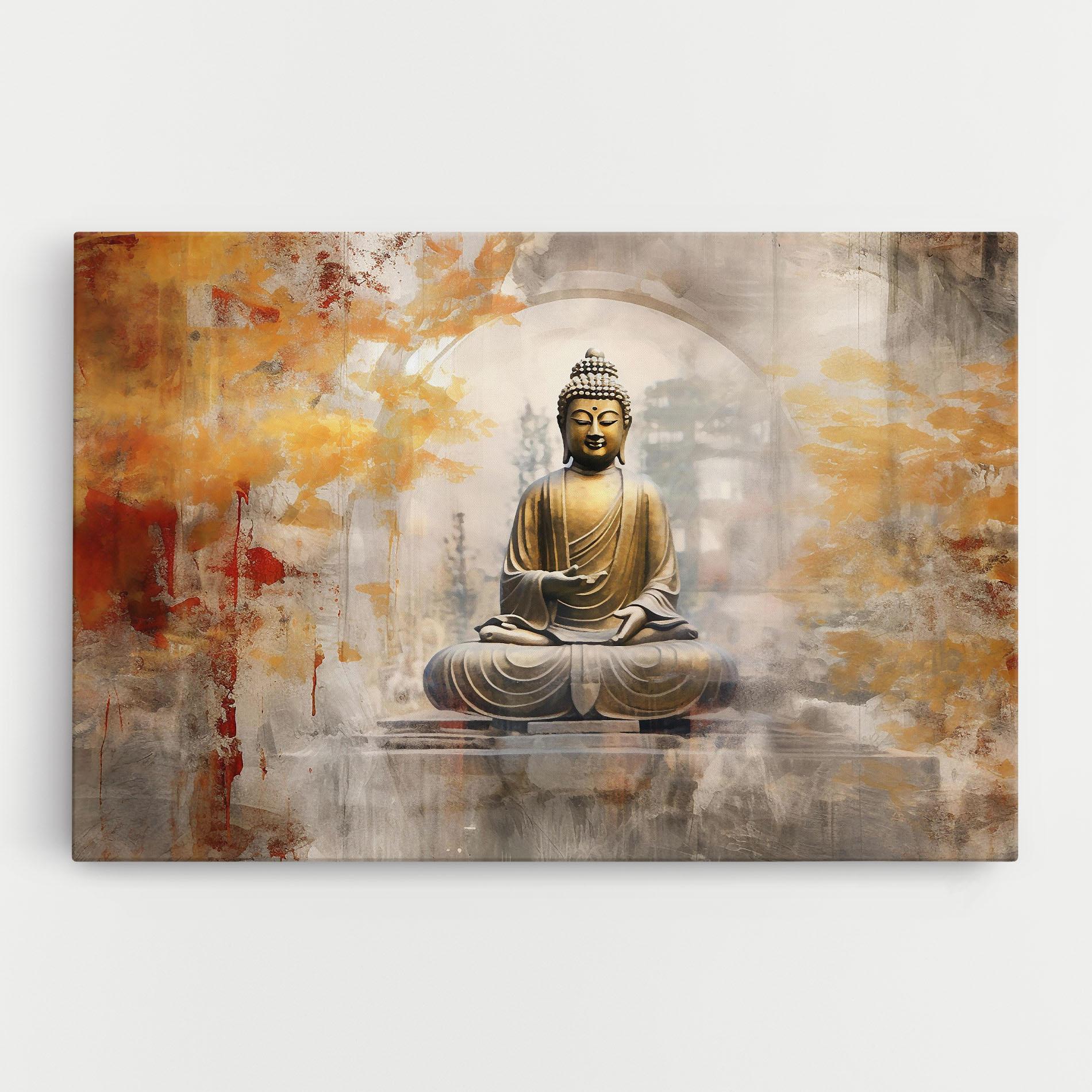 Leinwandbild Grey Gold Buddha mockup 0