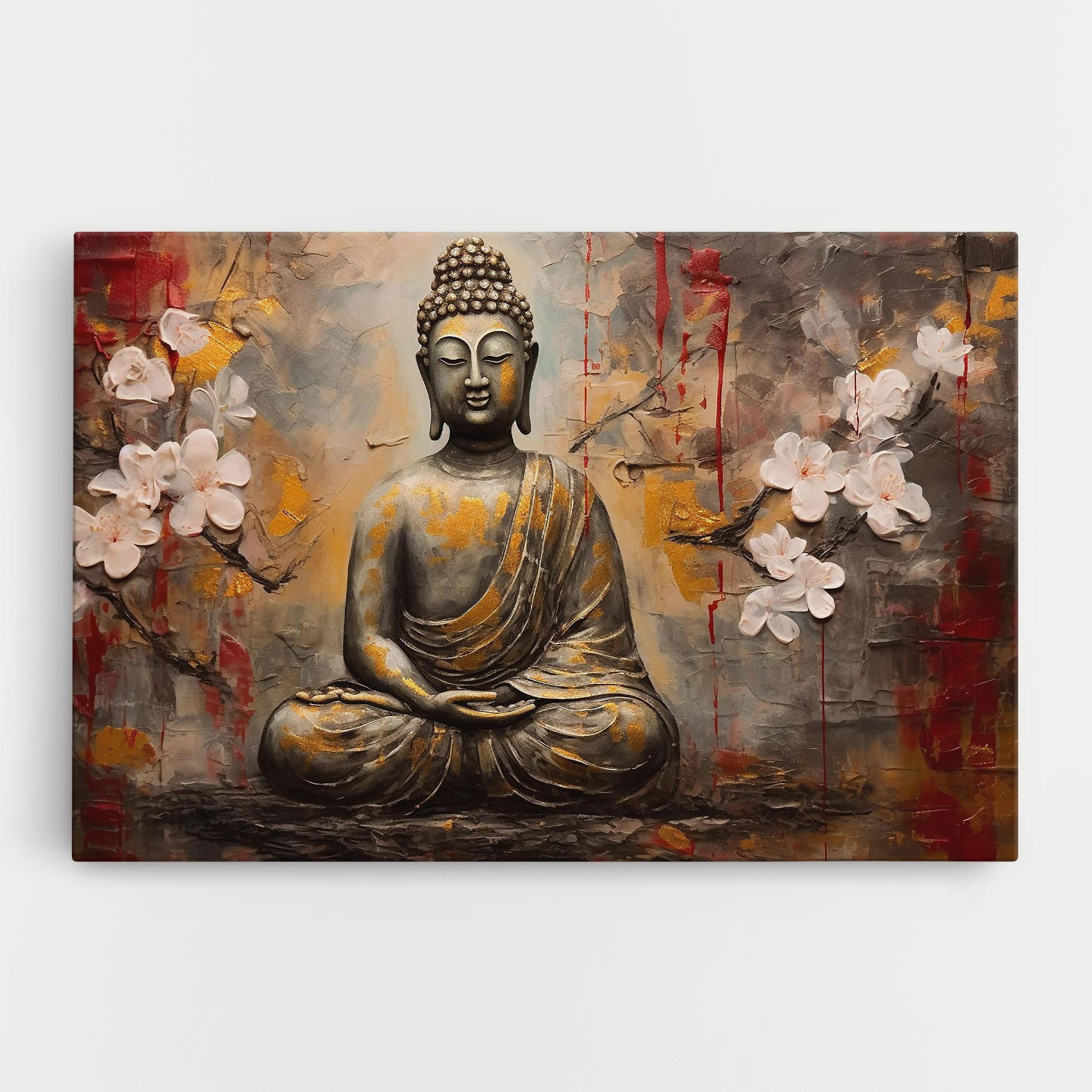 Leinwandbild White Red Buddha mockup 0