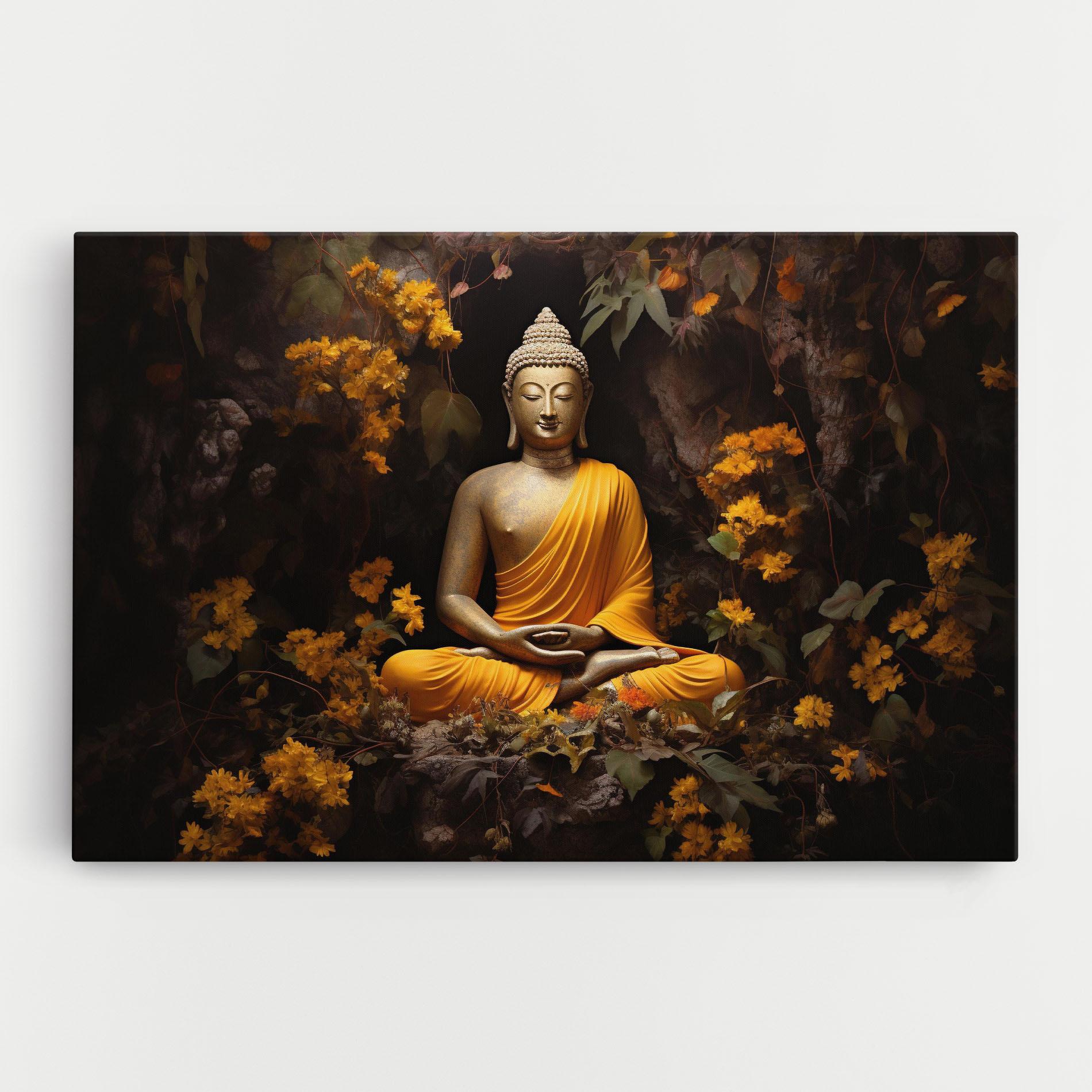 Leinwandbild Yellow Light Buddha mockup 0