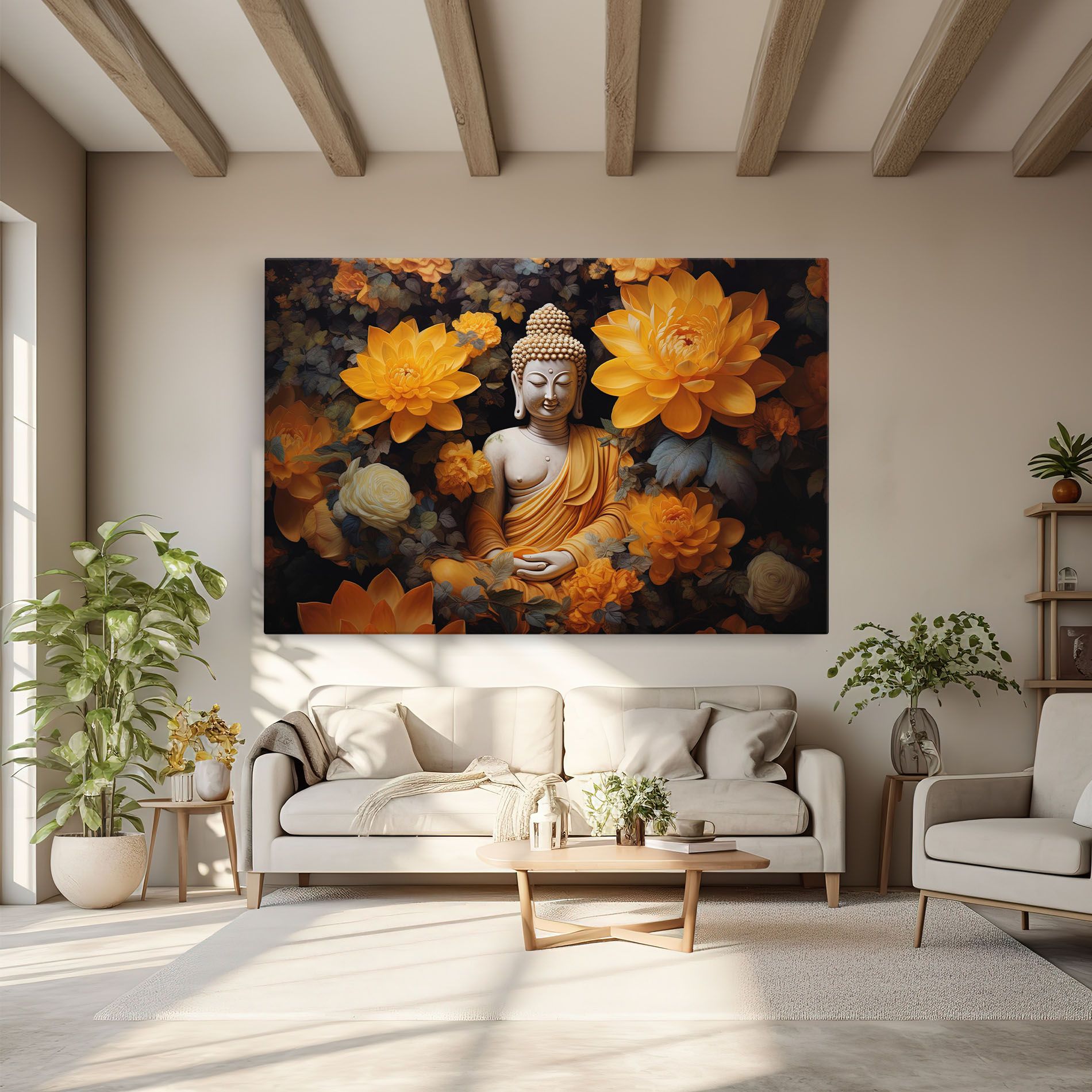 Buddha Big Flowers mockup 6