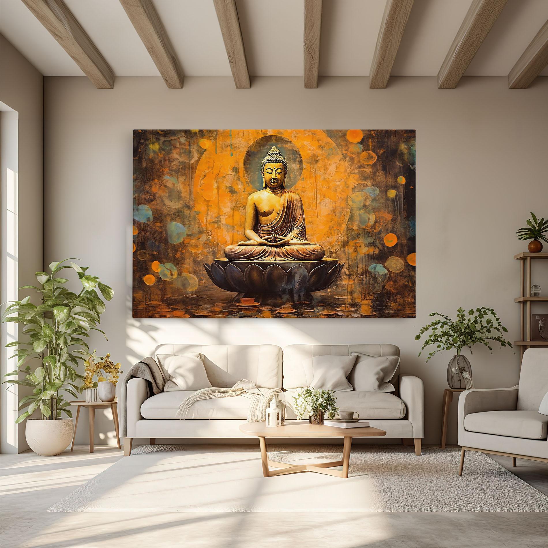 Leinwandbild Buddha Floating Art mockup 6