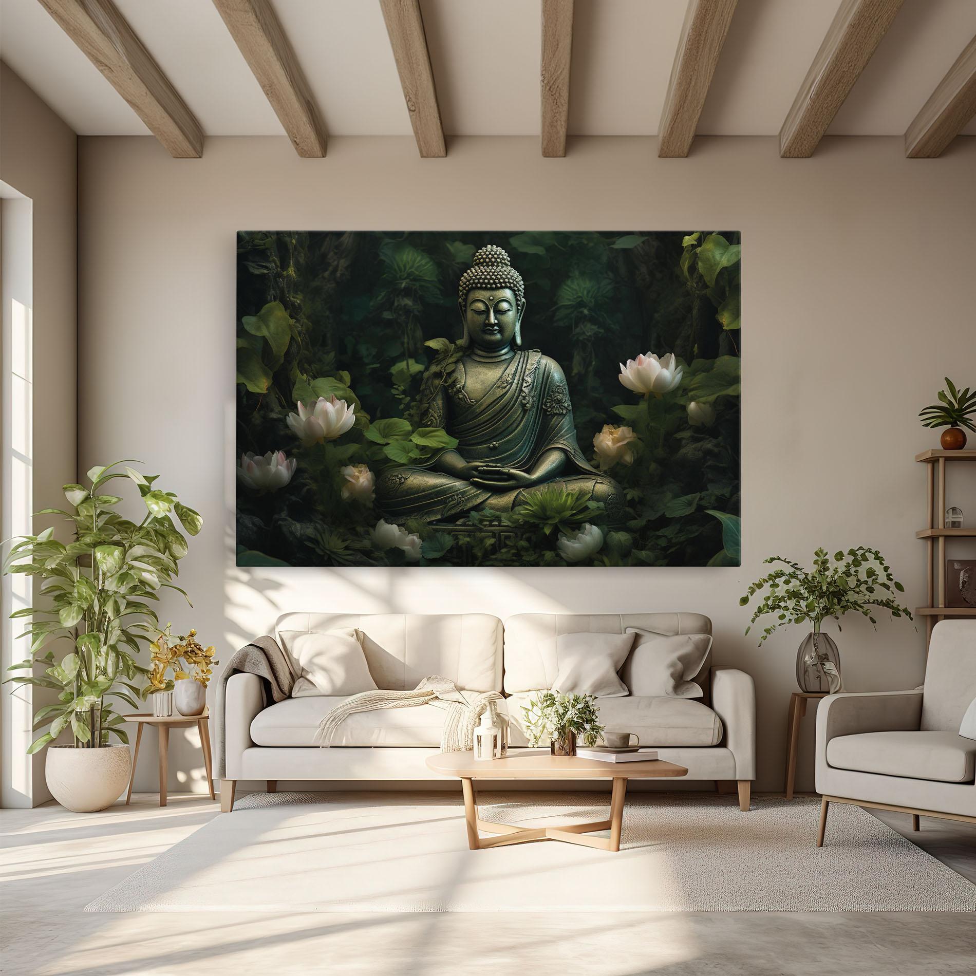 Leinwandbild Buddha Lotus Flower mockup 6