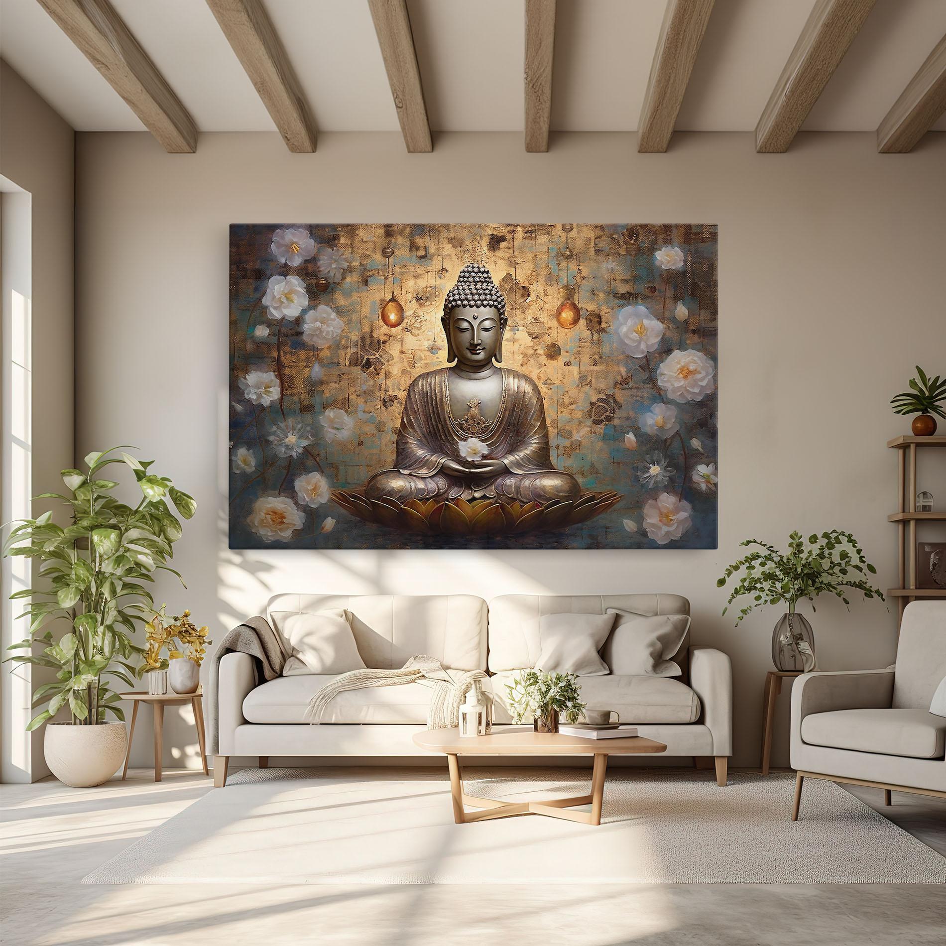 Leinwandbild Buddha Meditation Art mockup 6