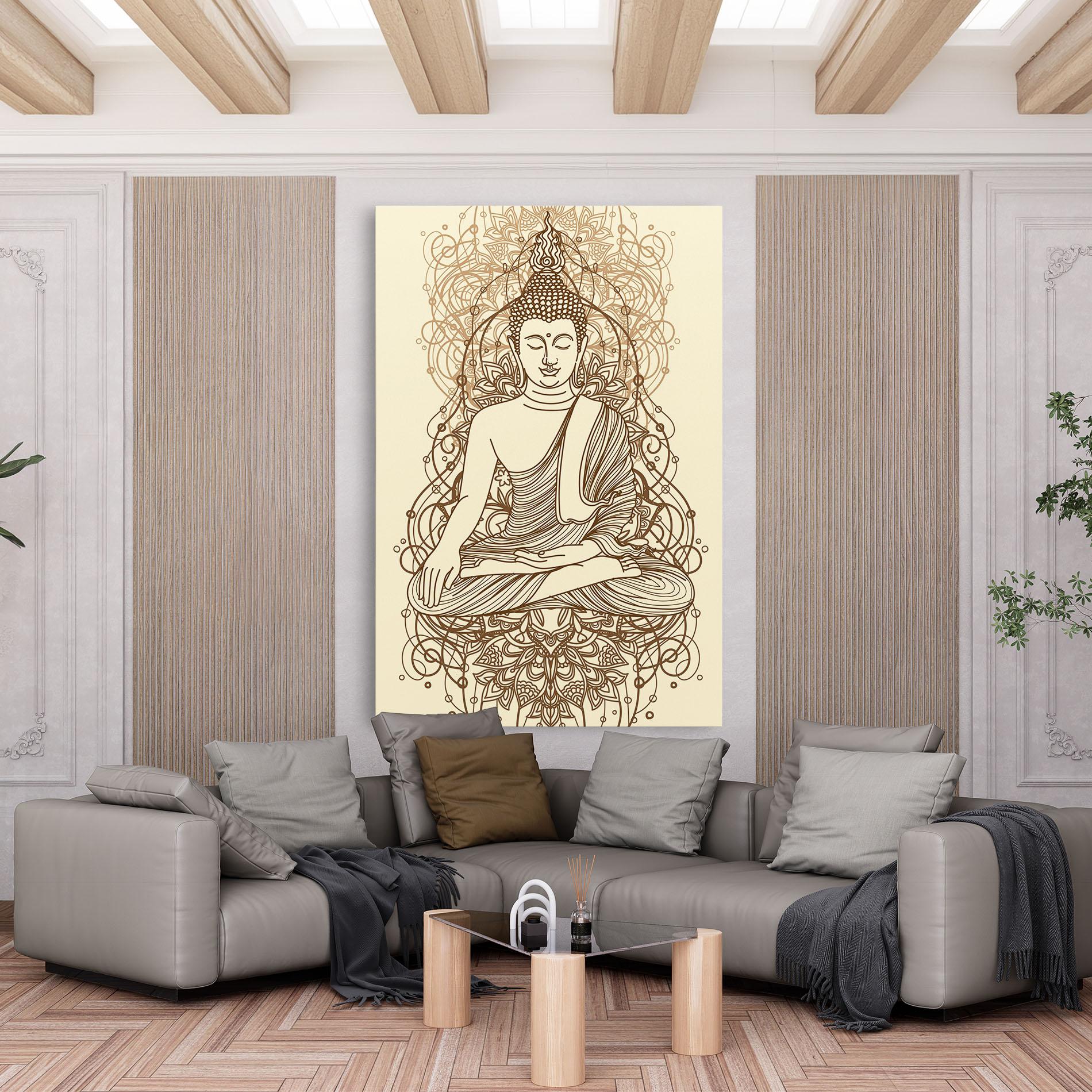 Leinwandbild Brown Line Buddha mockup 6