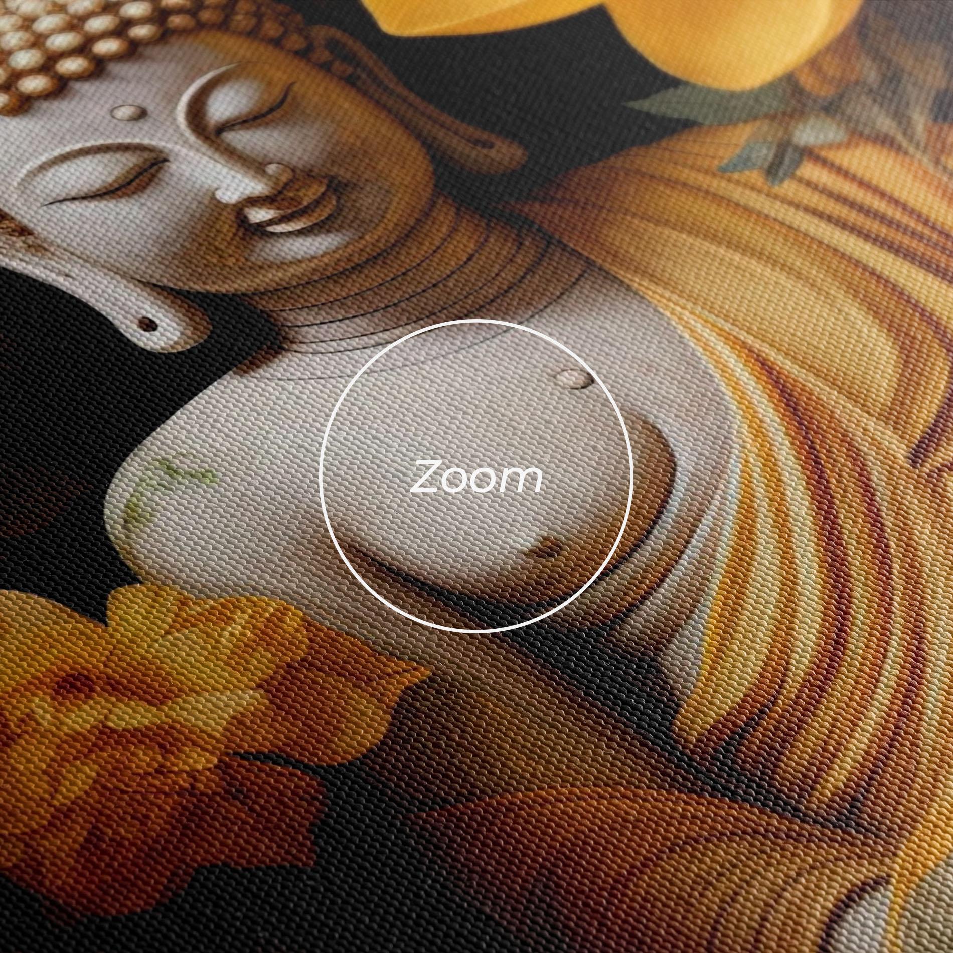 Leinwandbild Buddha Big Flowers mockup 3