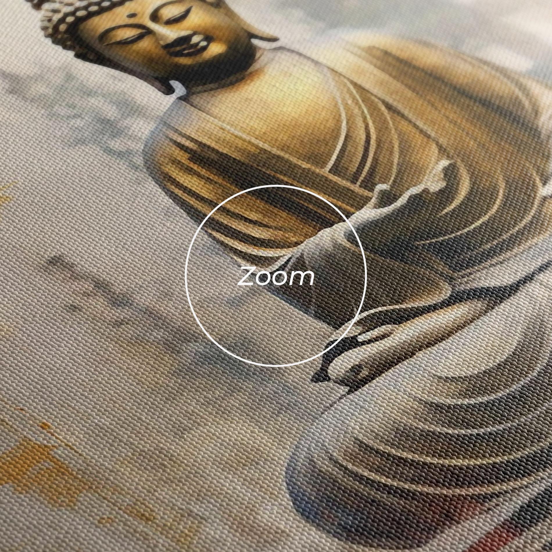 Leinwandbild Grey Gold Buddha mockup 3