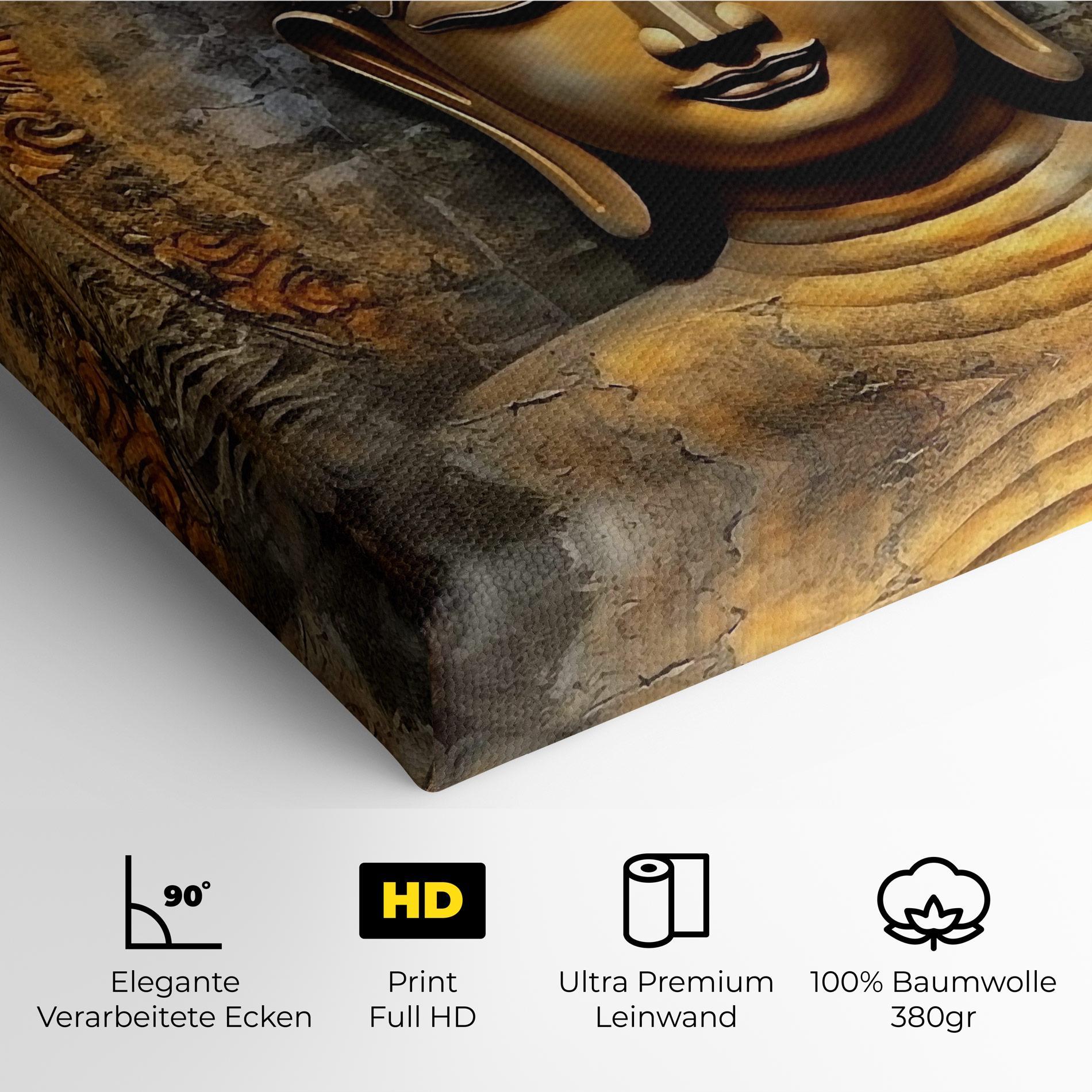 Leinwandbild Buddha 3d Head mockup 4