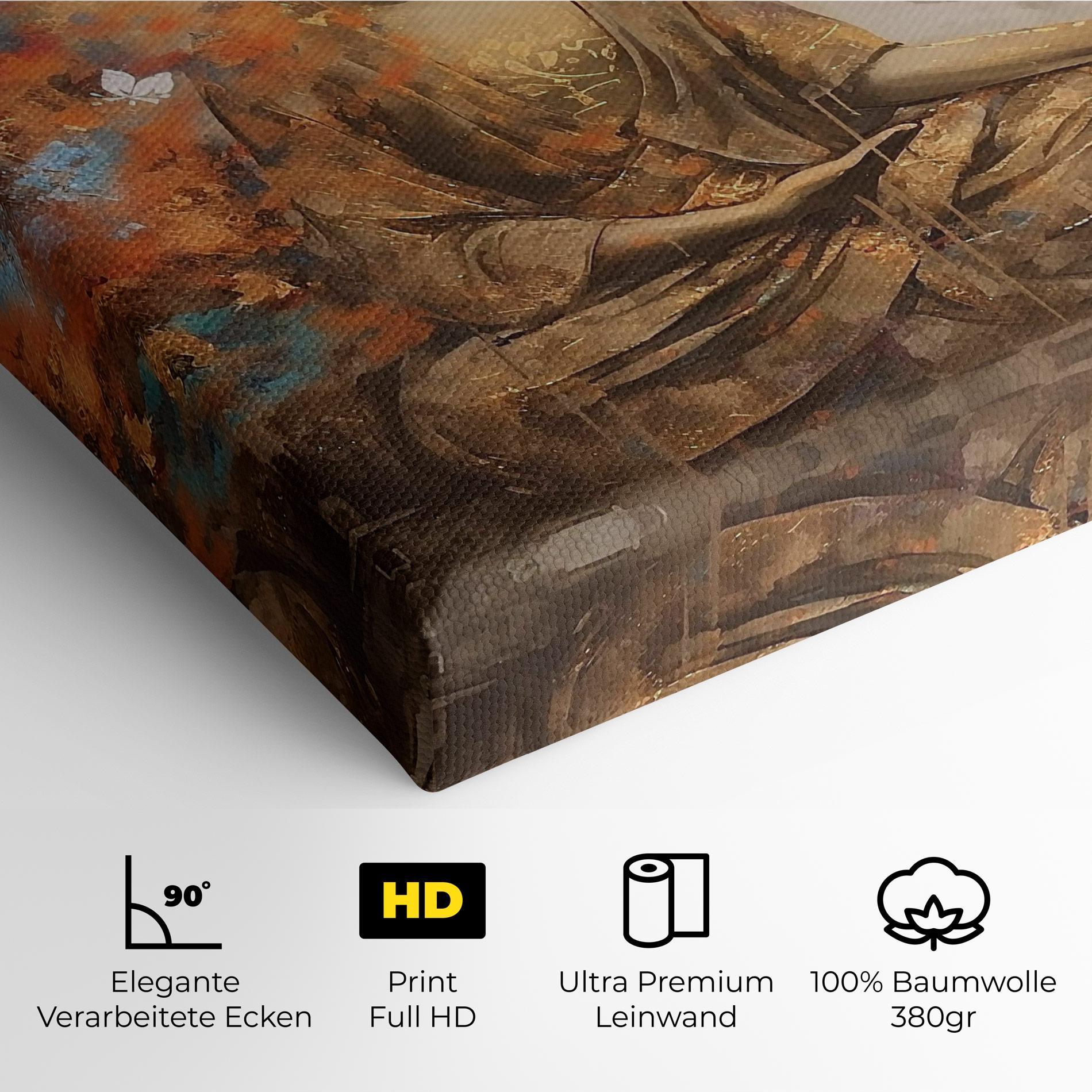 Leinwandbild Buddha Cream Blue mockup 4