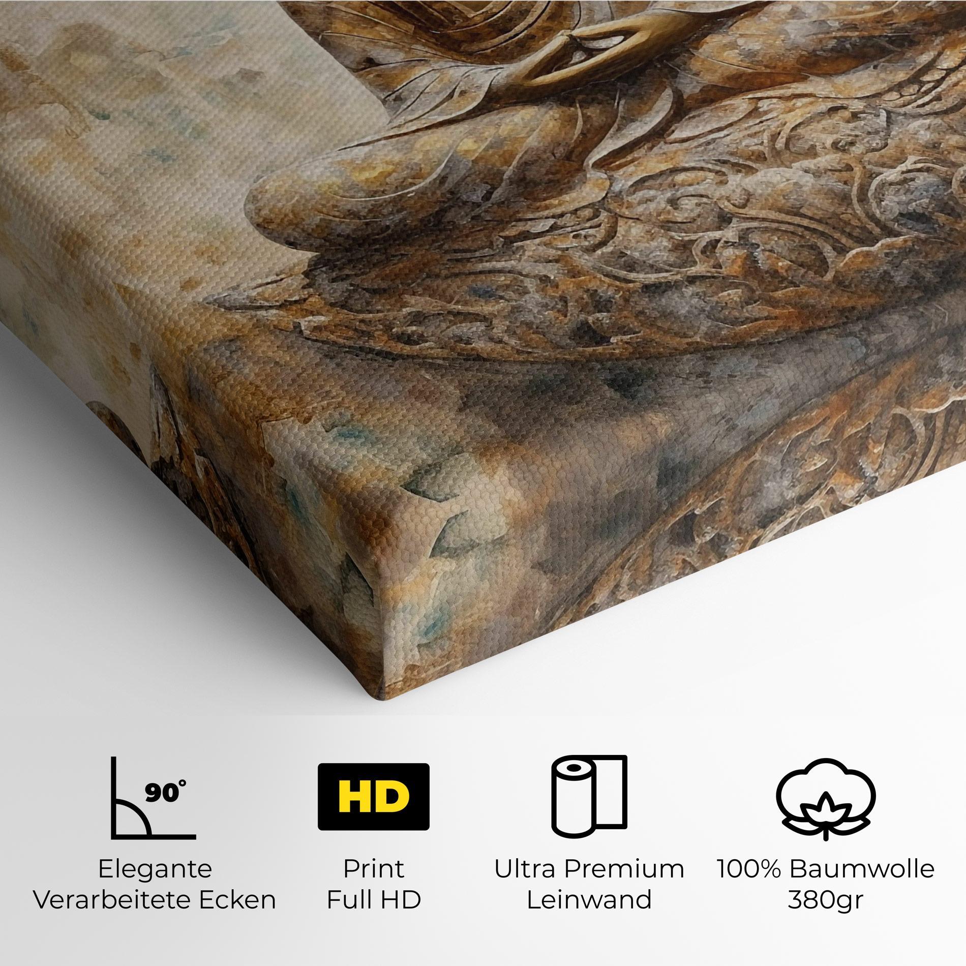 Leinwandbild Cream Buddha Art mockup 4