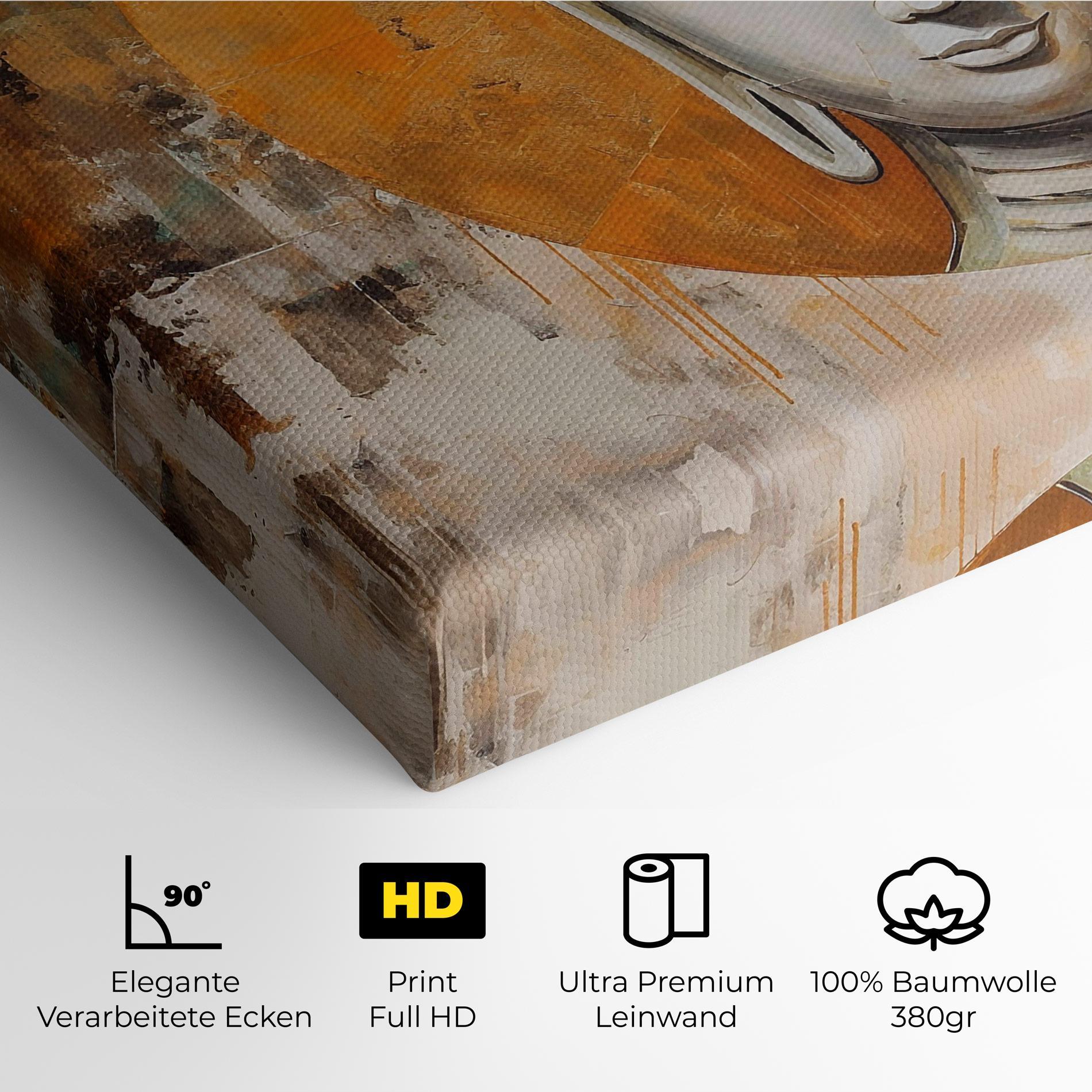 Leinwandbild Cream Circle Buddha mockup 4