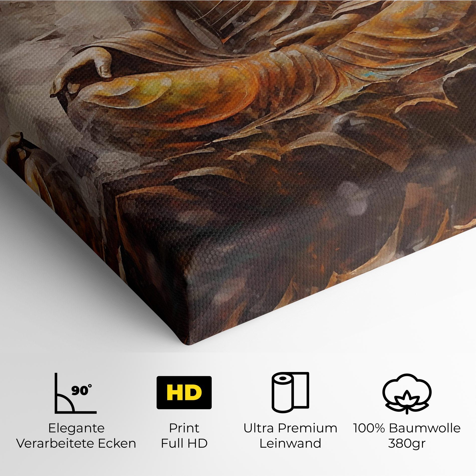 Leinwandbild Cream Orange Buddha mockup 4