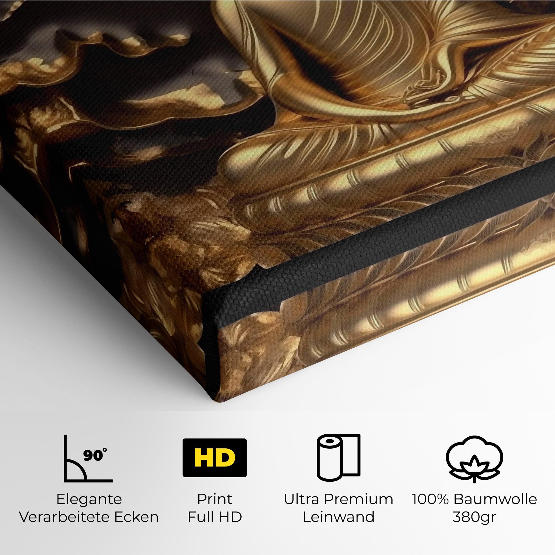 Leinwandbild Gold 3d Buddha mockup 4