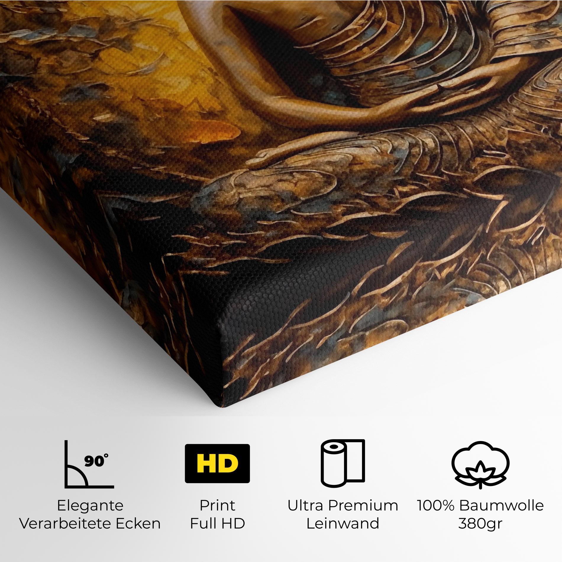 Leinwandbild Gold Grey Buddha mockup 4