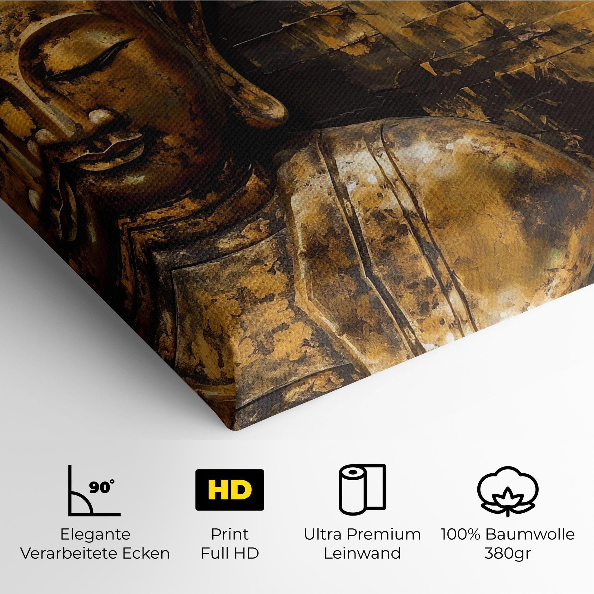 Leinwandbild Gold Paint Buddha mockup 4