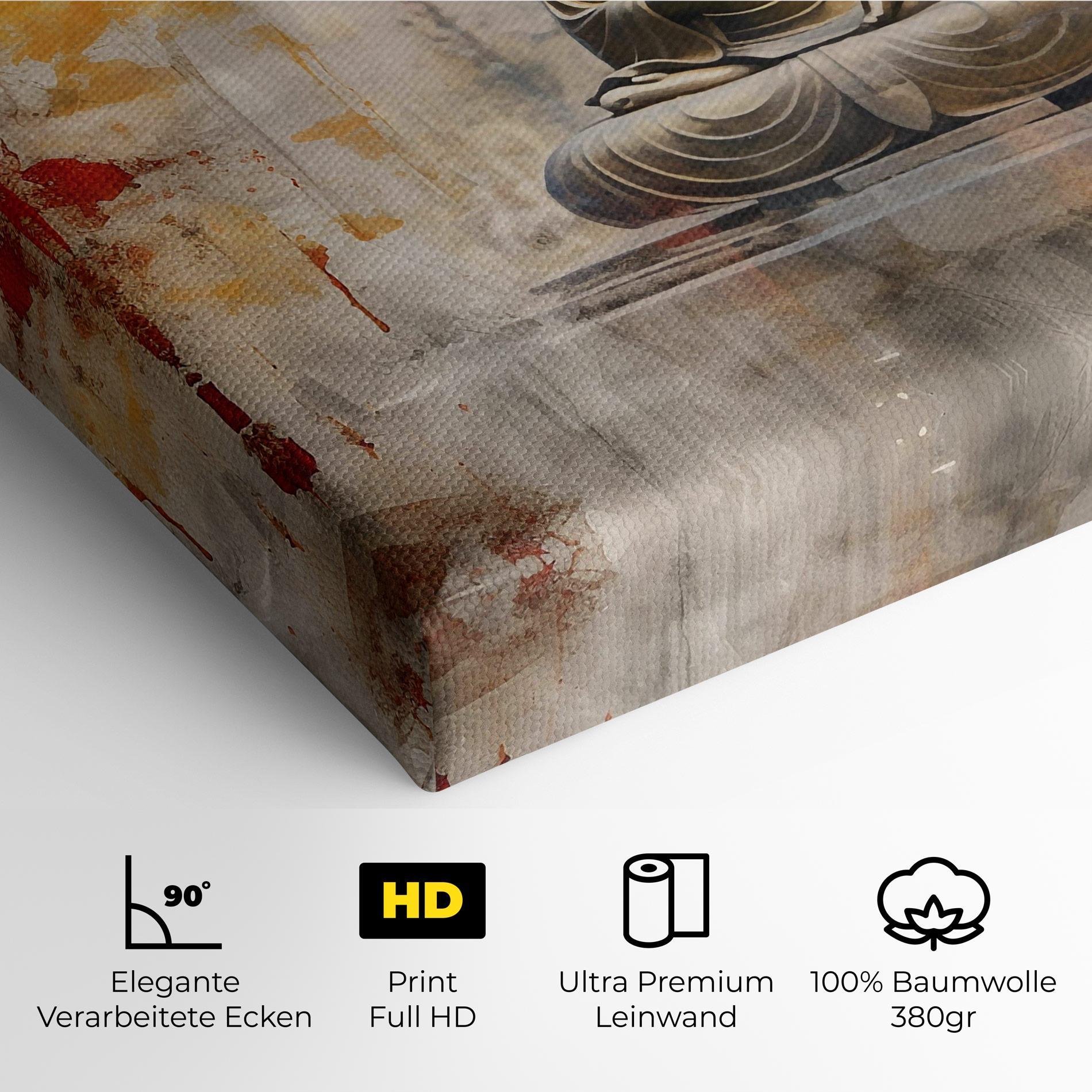 Leinwandbild Grey Gold Buddha mockup 4