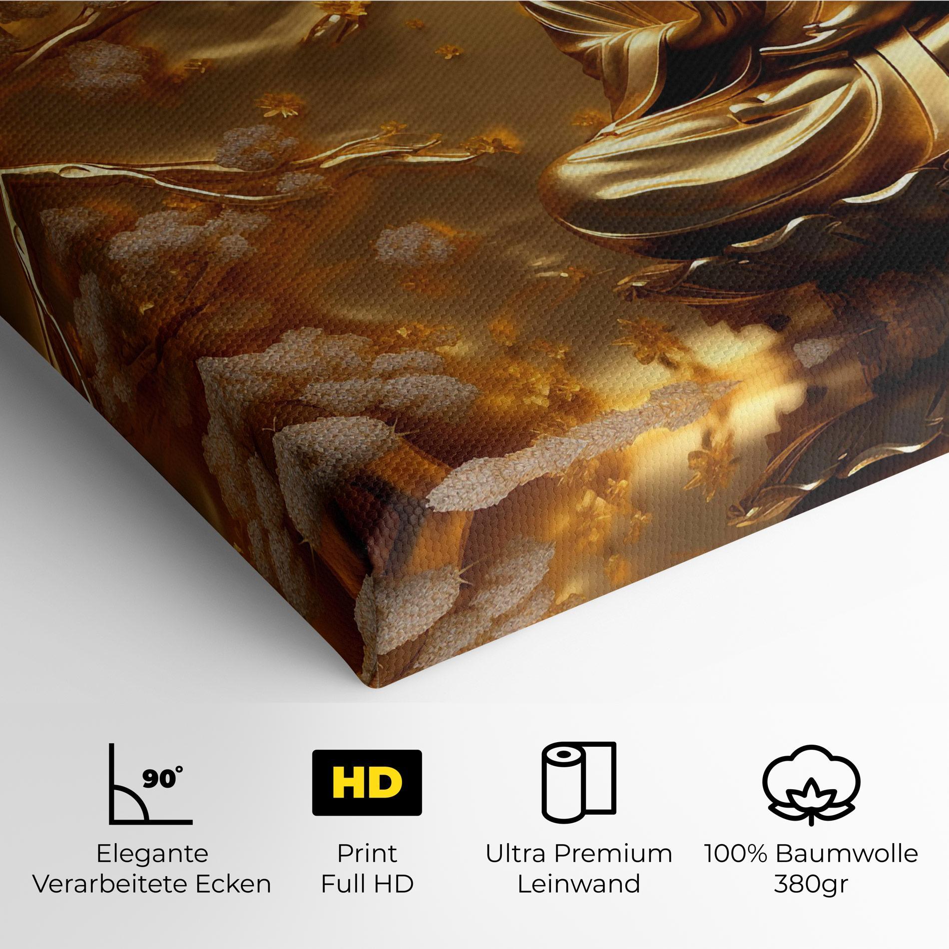 Leinwandbild Strong Gold Buddha mockup 4