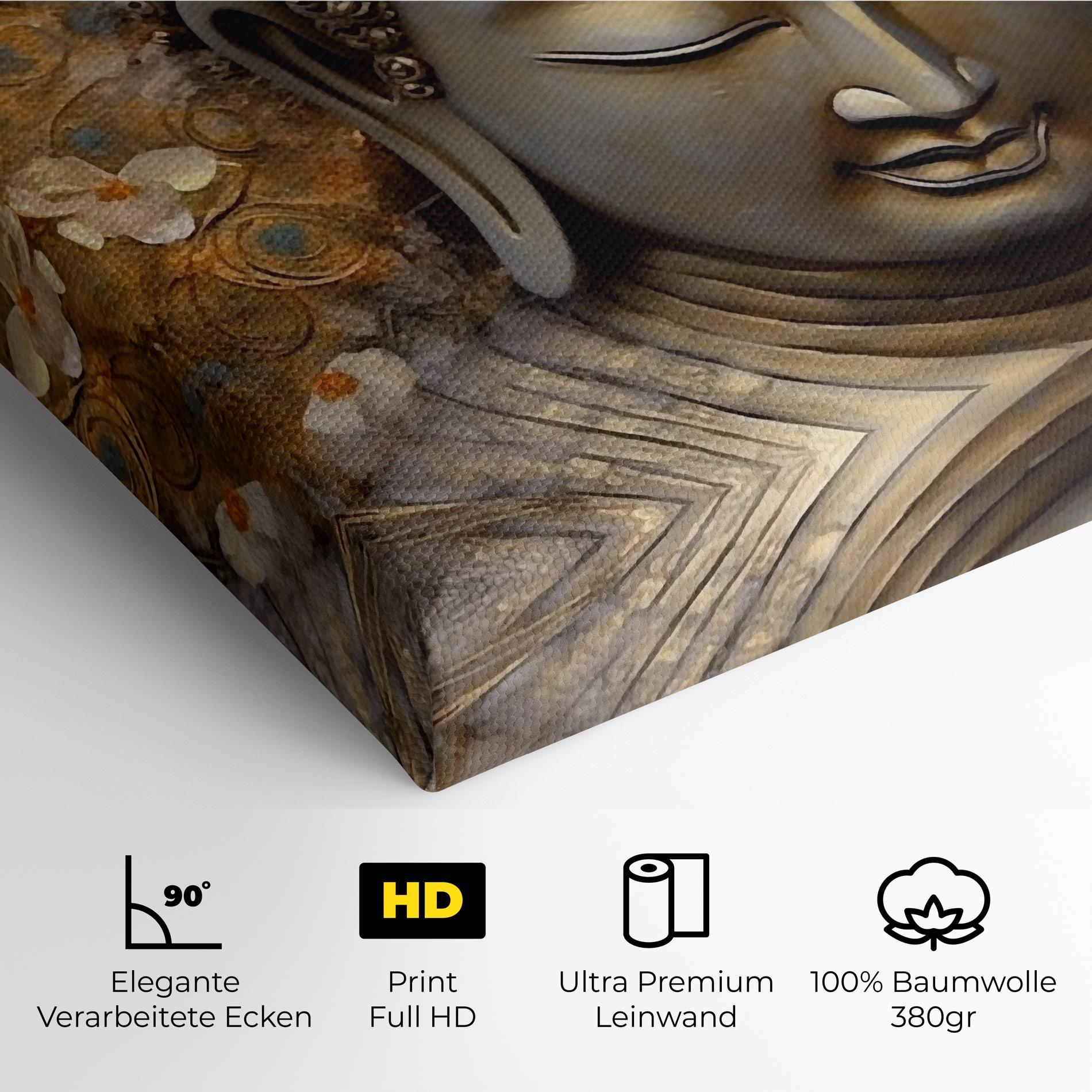 Leinwandbild White Flower Buddha Art mockup 4