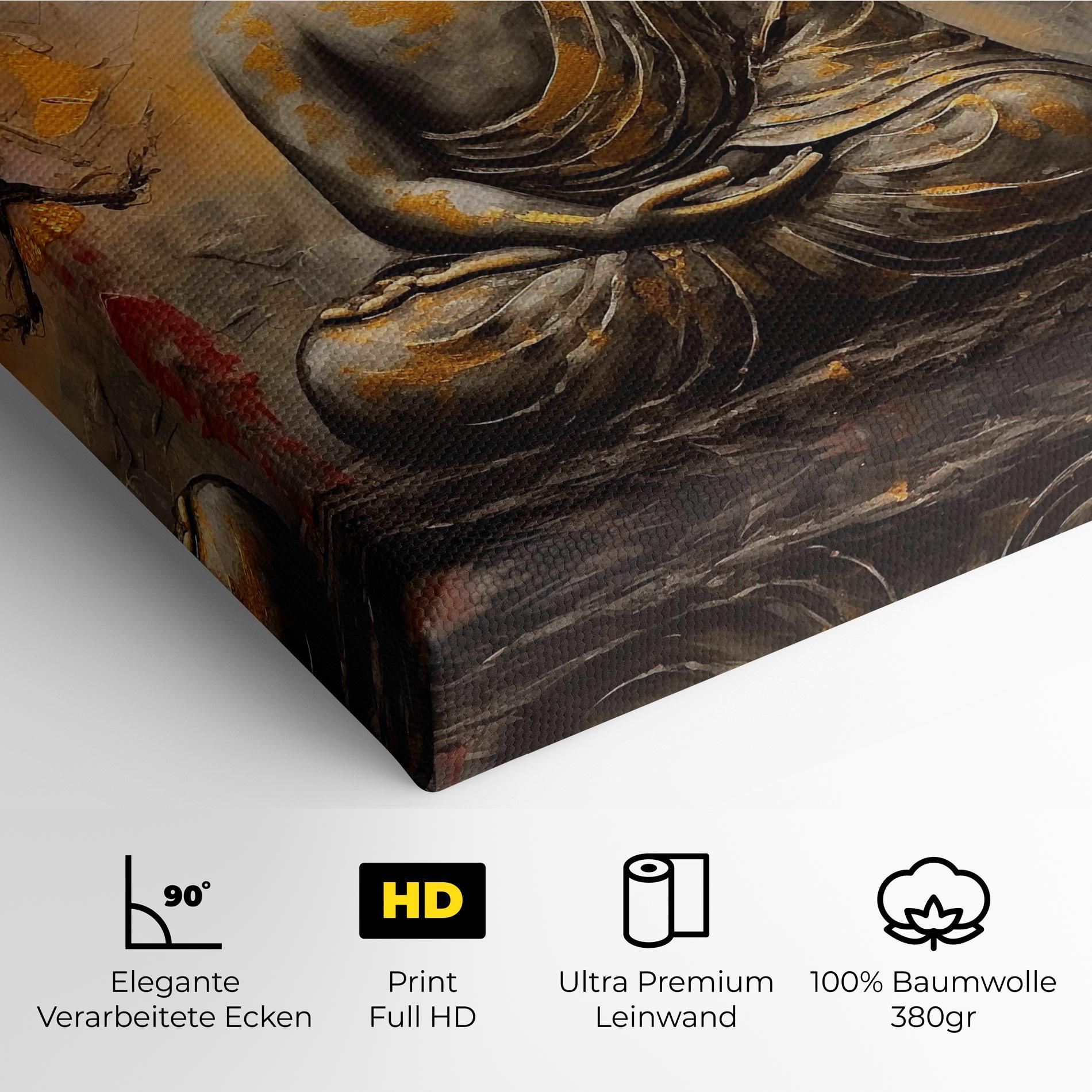 Leinwandbild White Red Buddha mockup 4