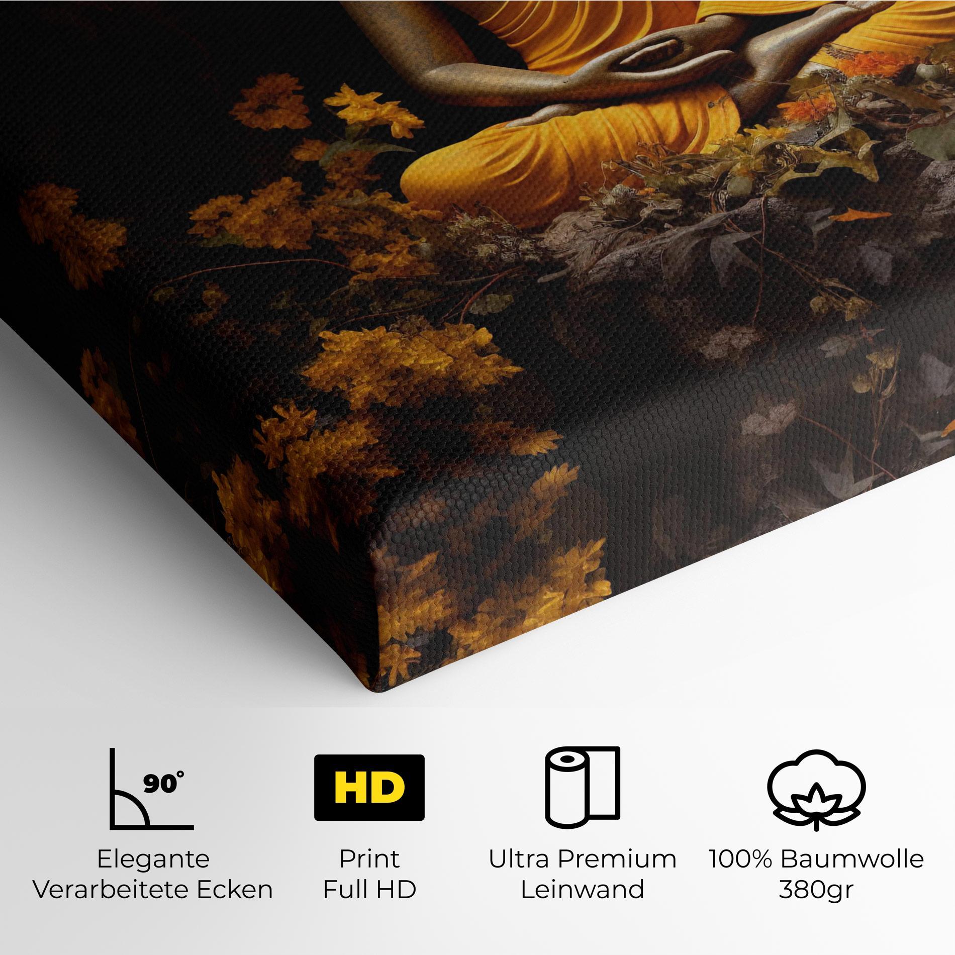 Leinwandbild Yellow Light Buddha mockup 4