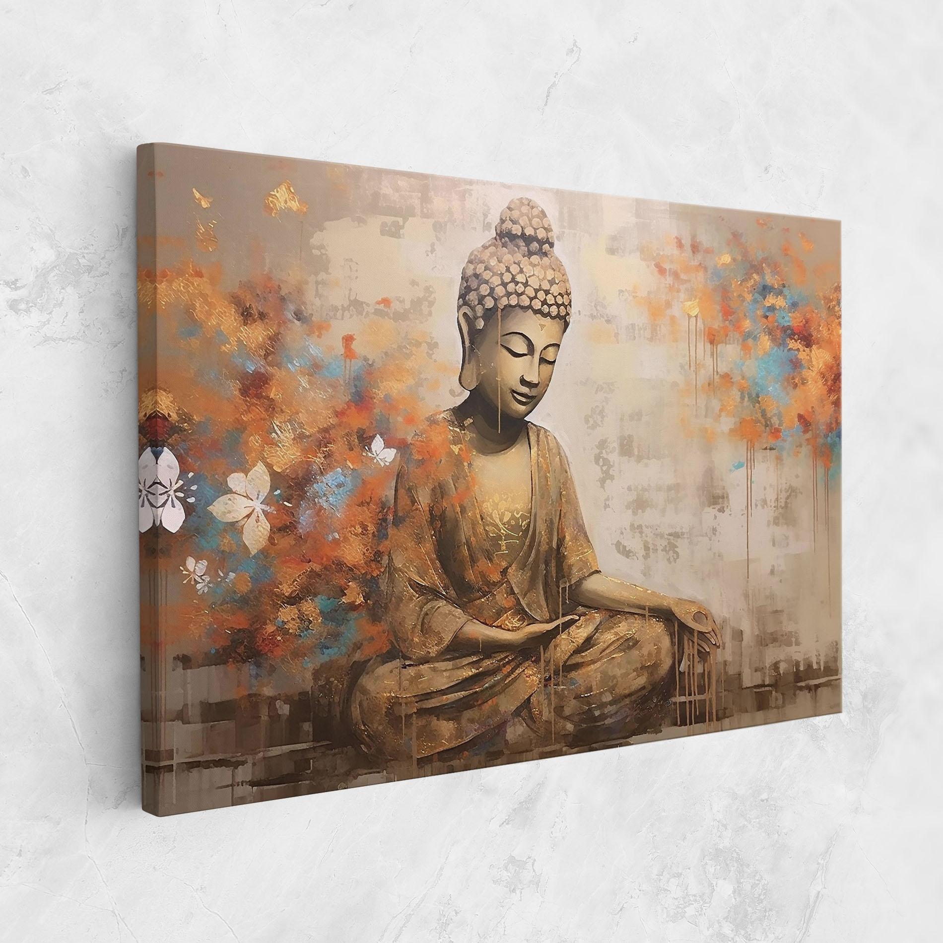 Leinwandbild Buddha Cream Blue mockup 1