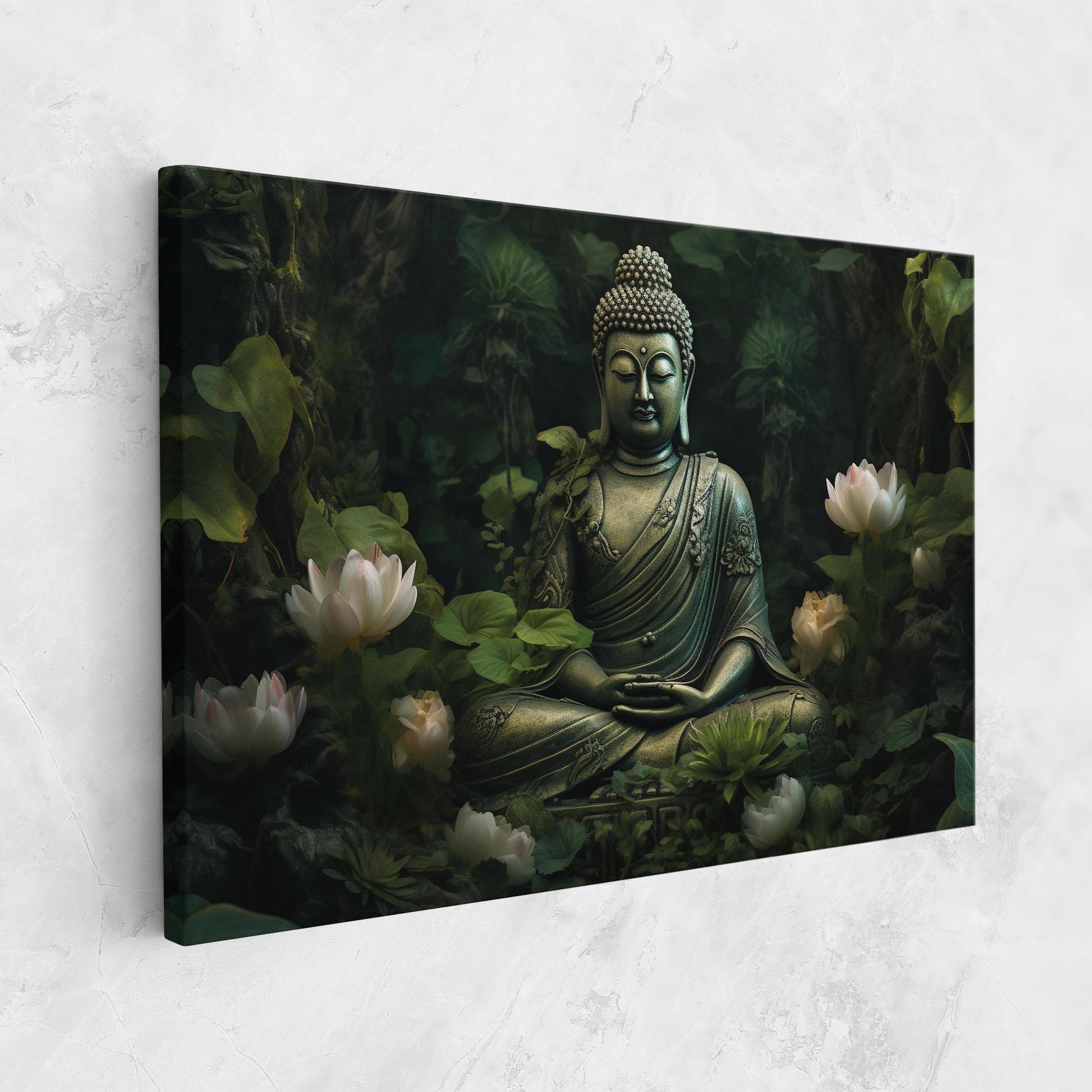 Leinwandbild Buddha Lotus Flower mockup 1