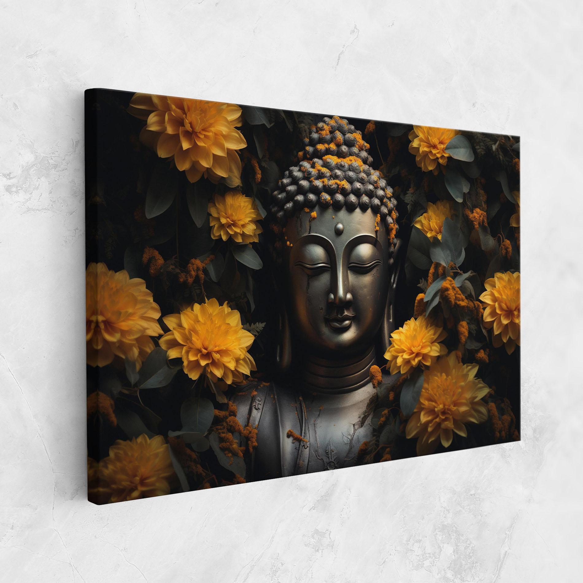 Leinwandbild Buddha Peace Statue mockup 1