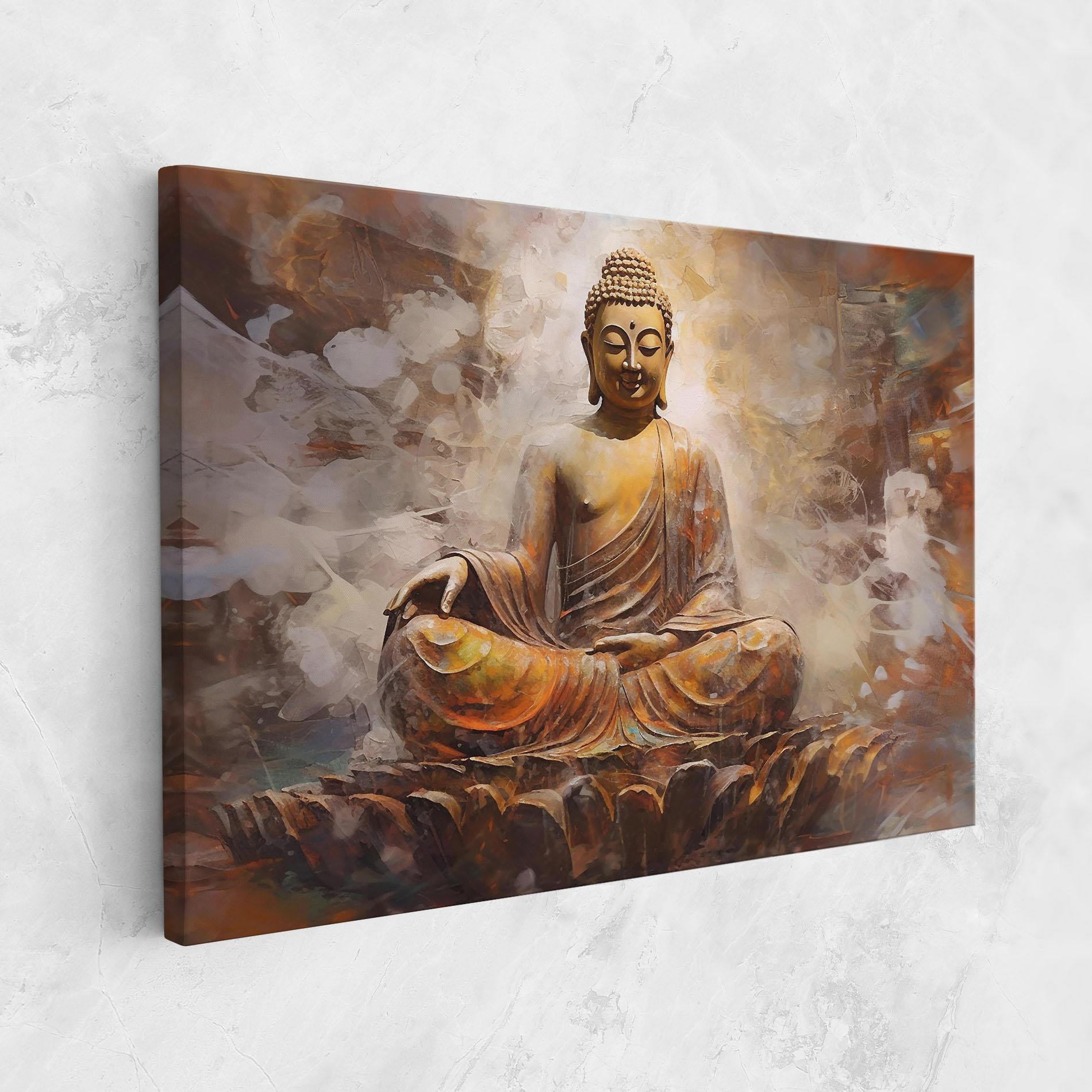 Leinwandbild Cream Orange Buddha mockup 1