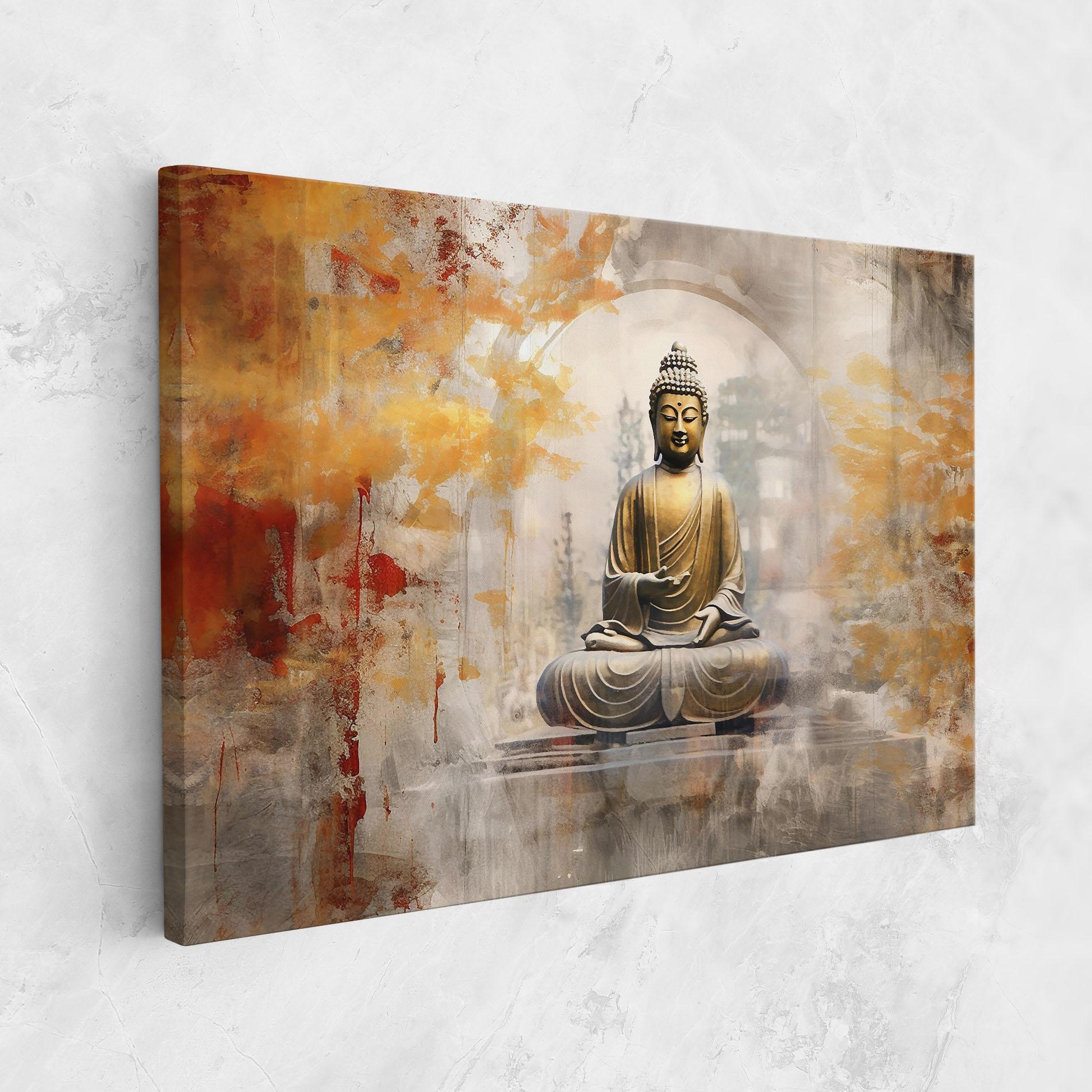 Leinwandbild Grey Gold Buddha mockup 1
