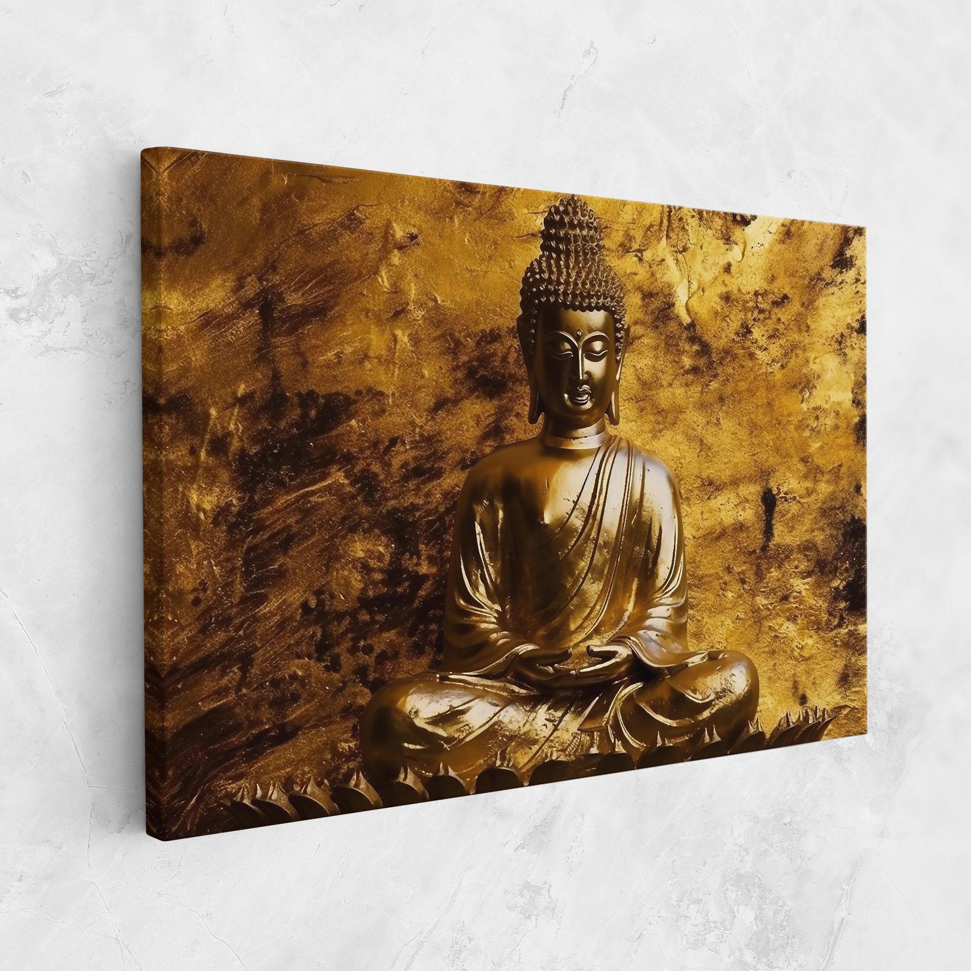 Leinwandbild Statue Gold Buddha mockup 1