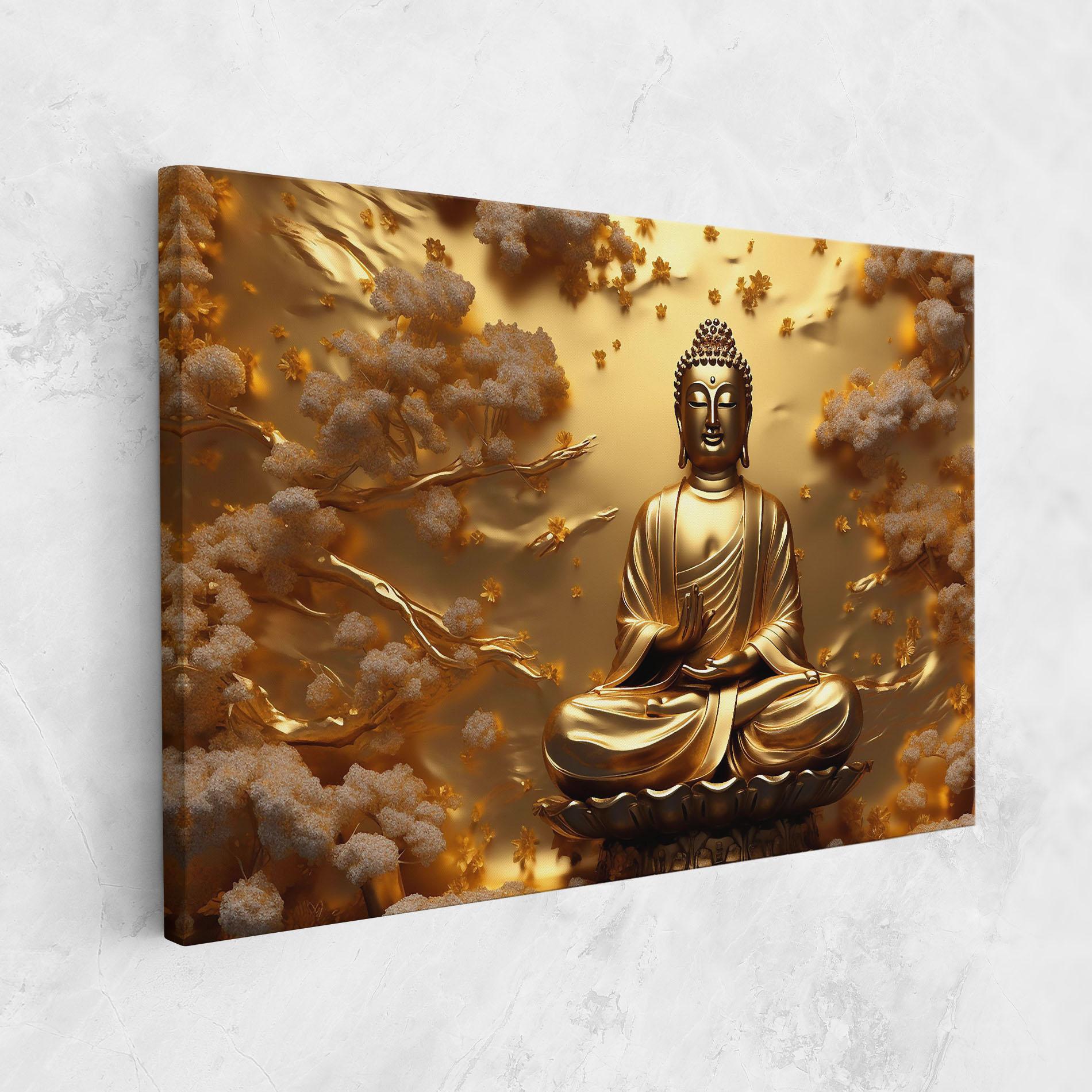 Leinwandbild Strong Gold Buddha mockup 1