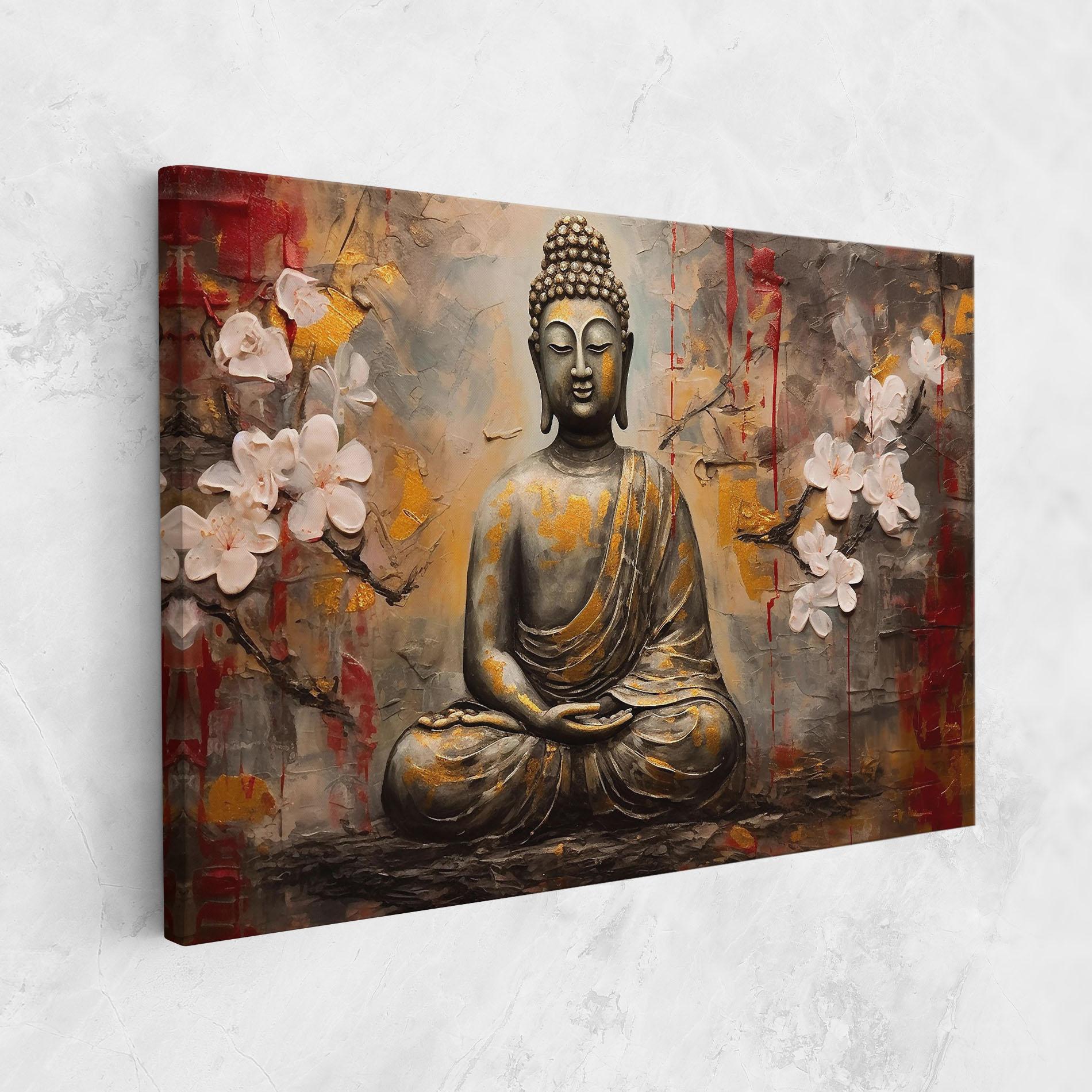 Leinwandbild White Red Buddha mockup 1