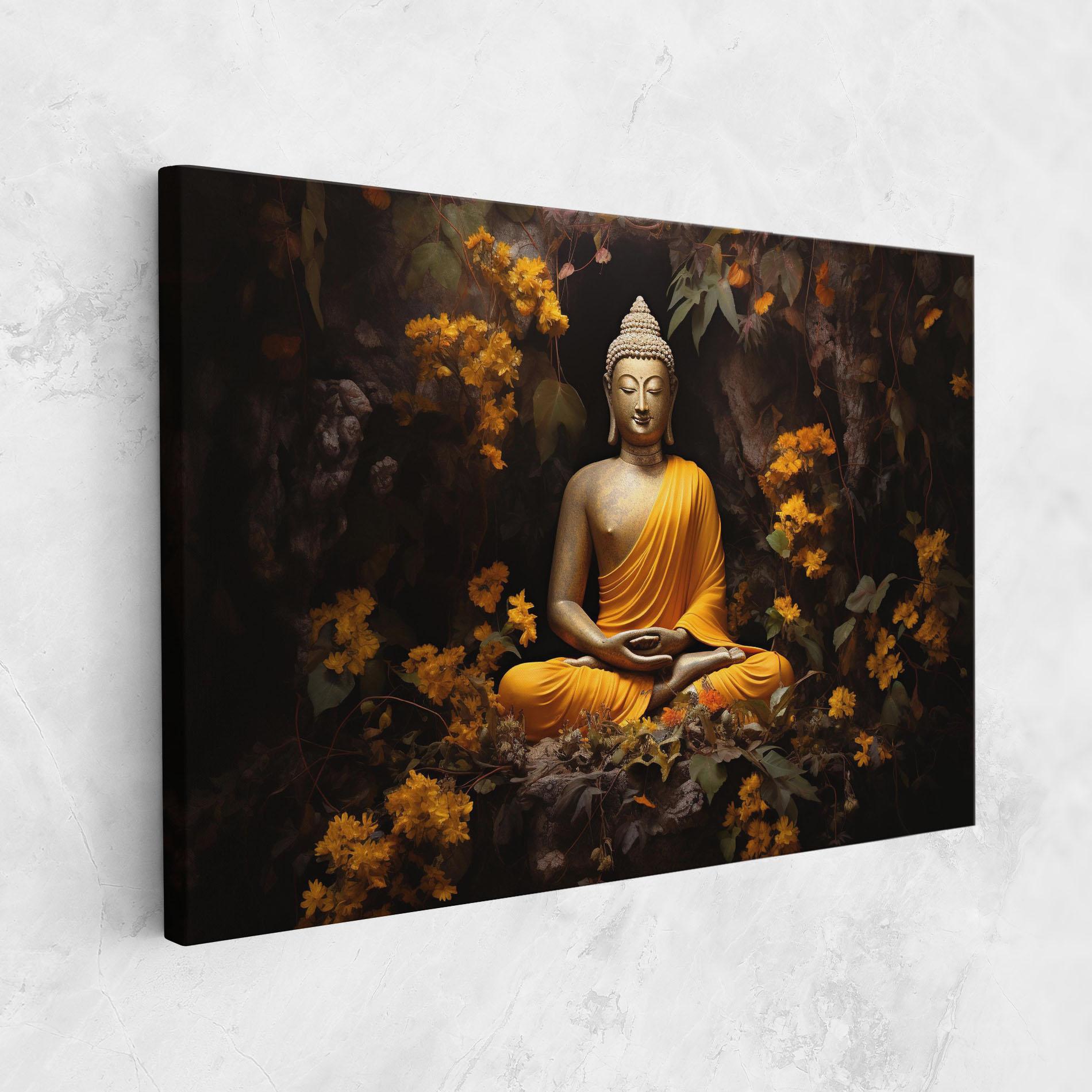 Leinwandbild Yellow Light Buddha mockup 1