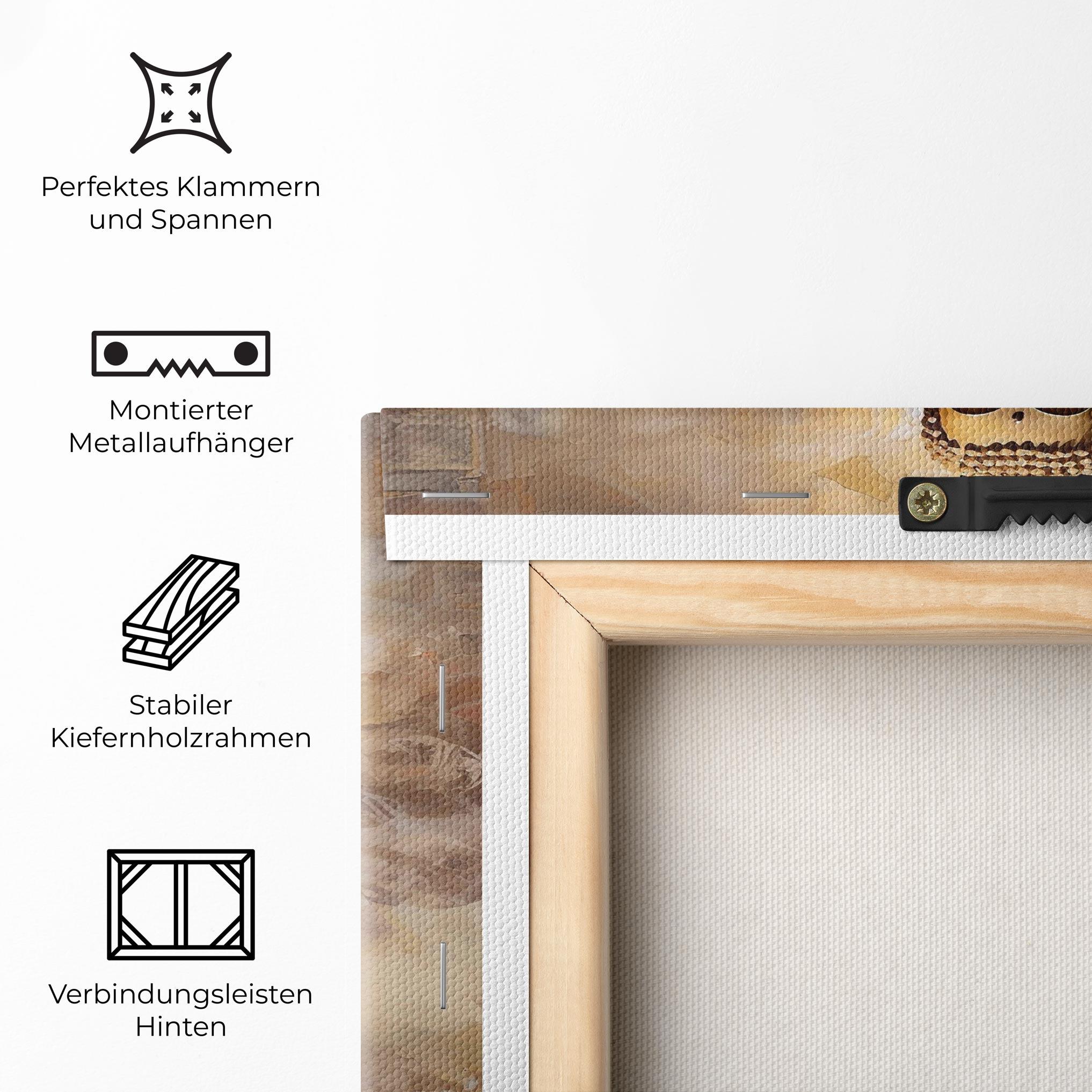 Leinwandbild Cream Orange Buddha mockup 5