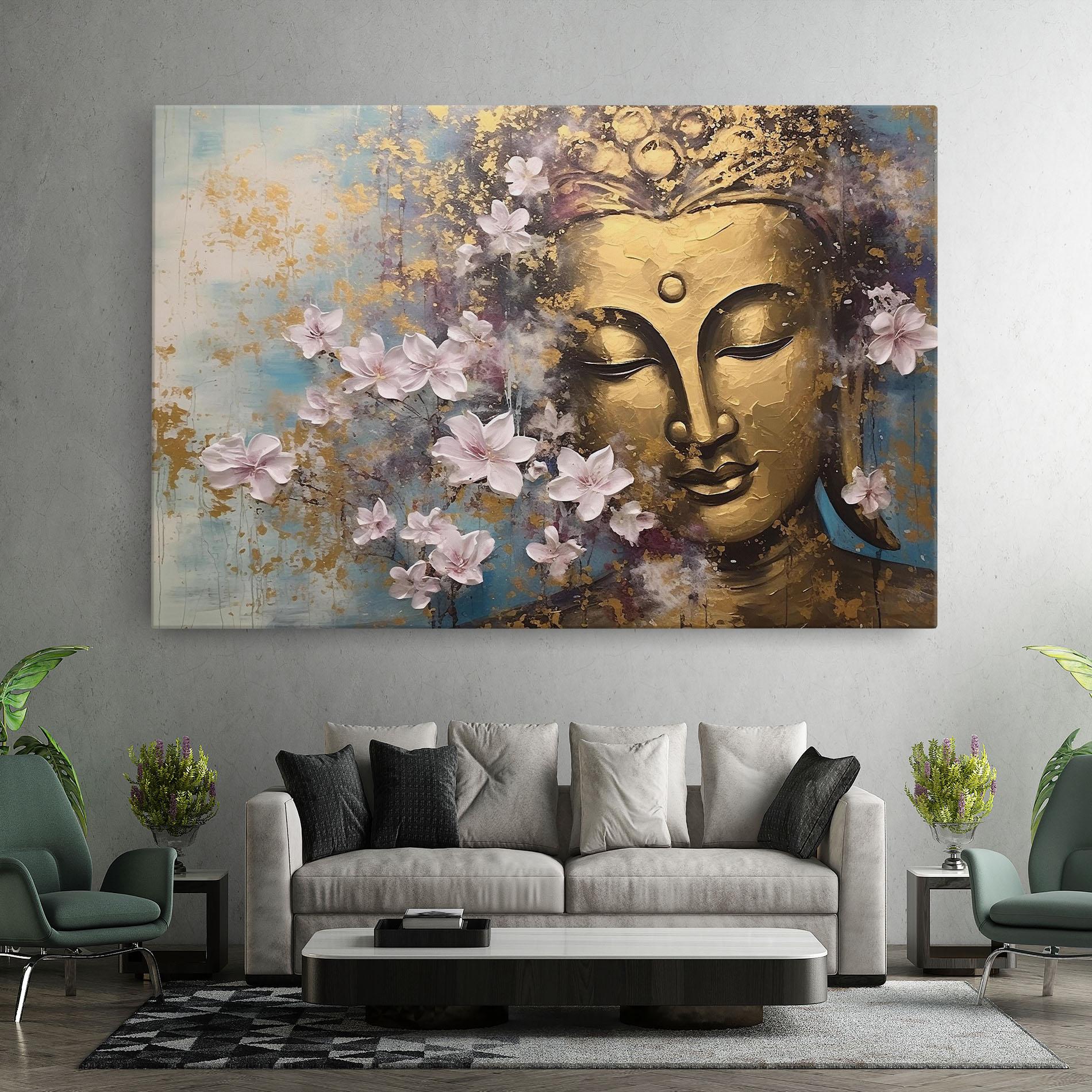 Leinwandbild Abstract Buddha Plants mockup 7