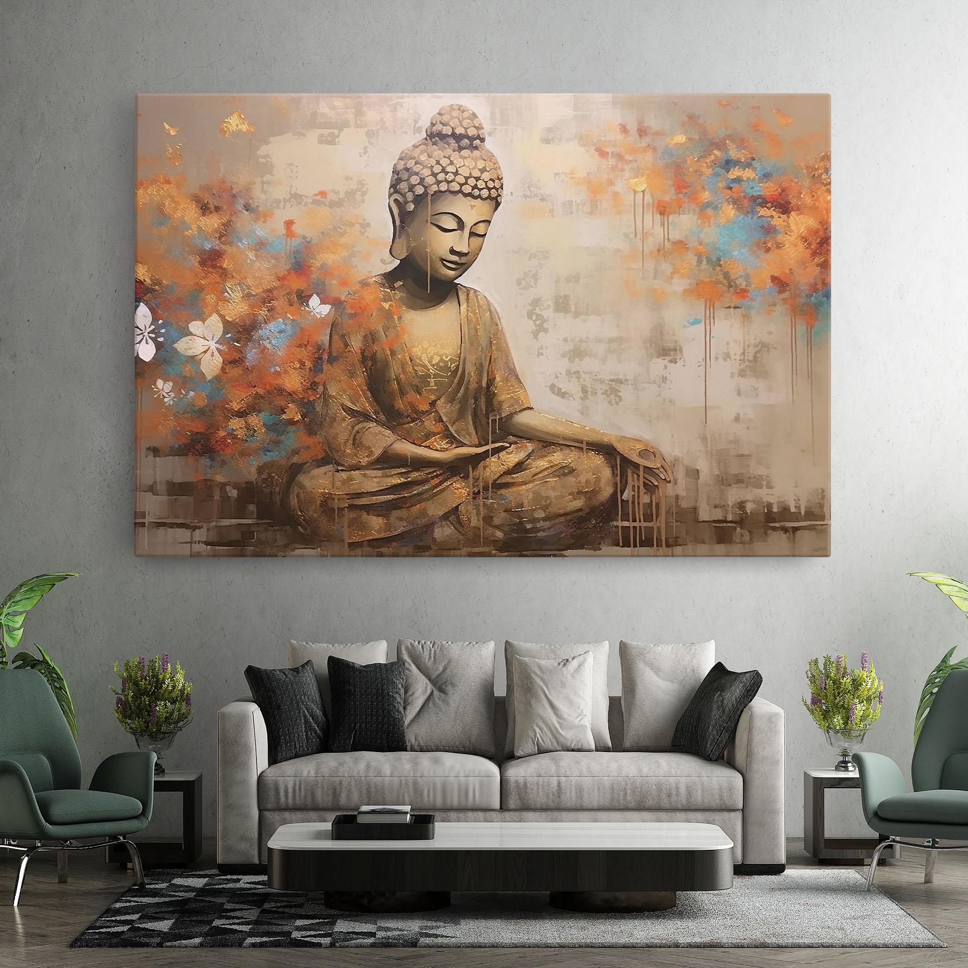 Leinwandbild Buddha Cream Blue mockup 7