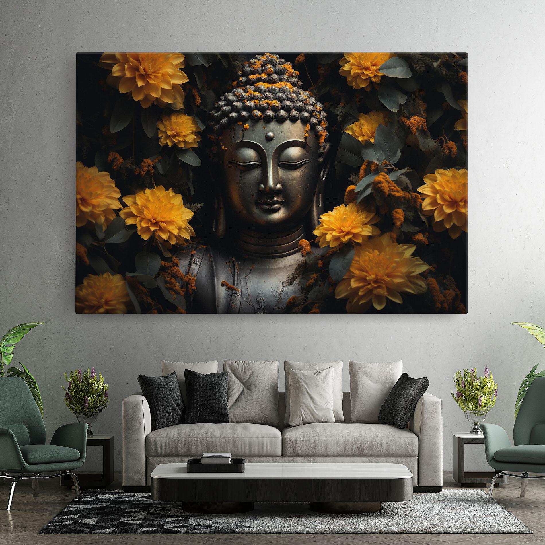 Leinwandbild Buddha Peace Statue mockup 7