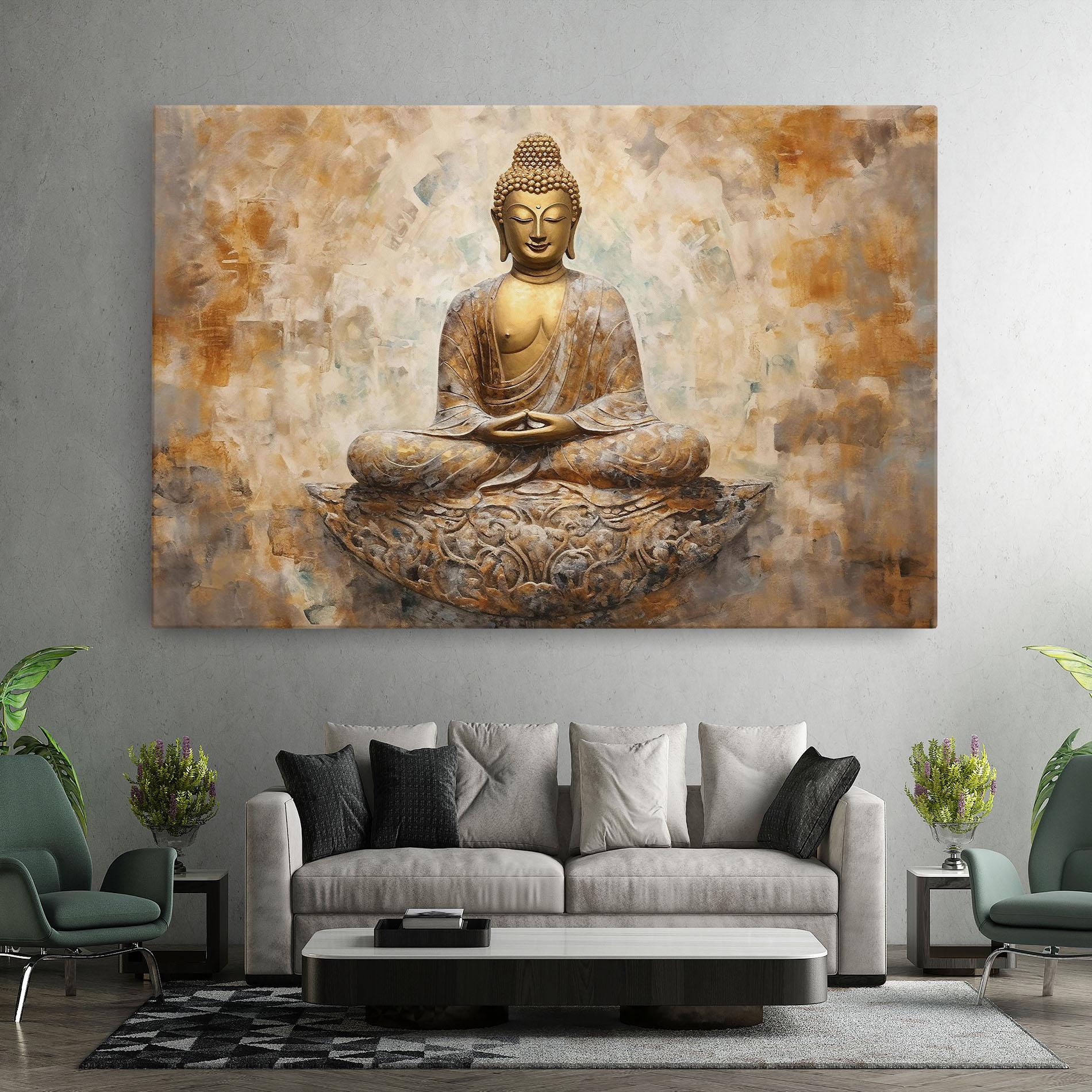 Leinwandbild Cream Buddha Art mockup 7