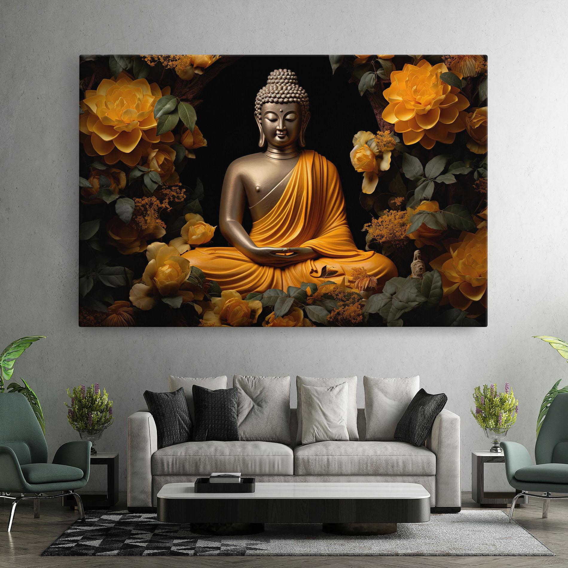 Leinwandbild Gold Buddha Flower mockup 7