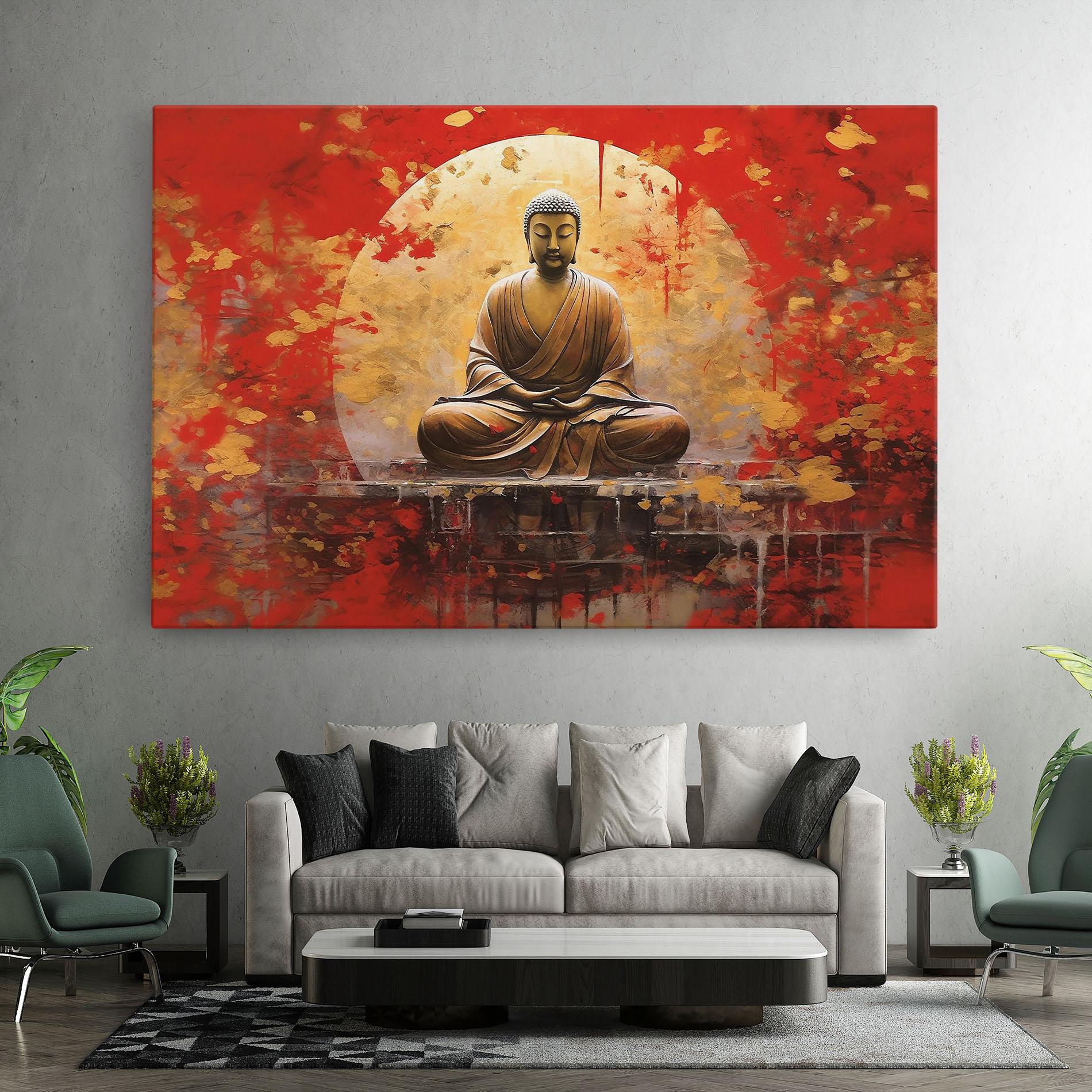 Leinwandbild Gold Circle Buddha mockup 7