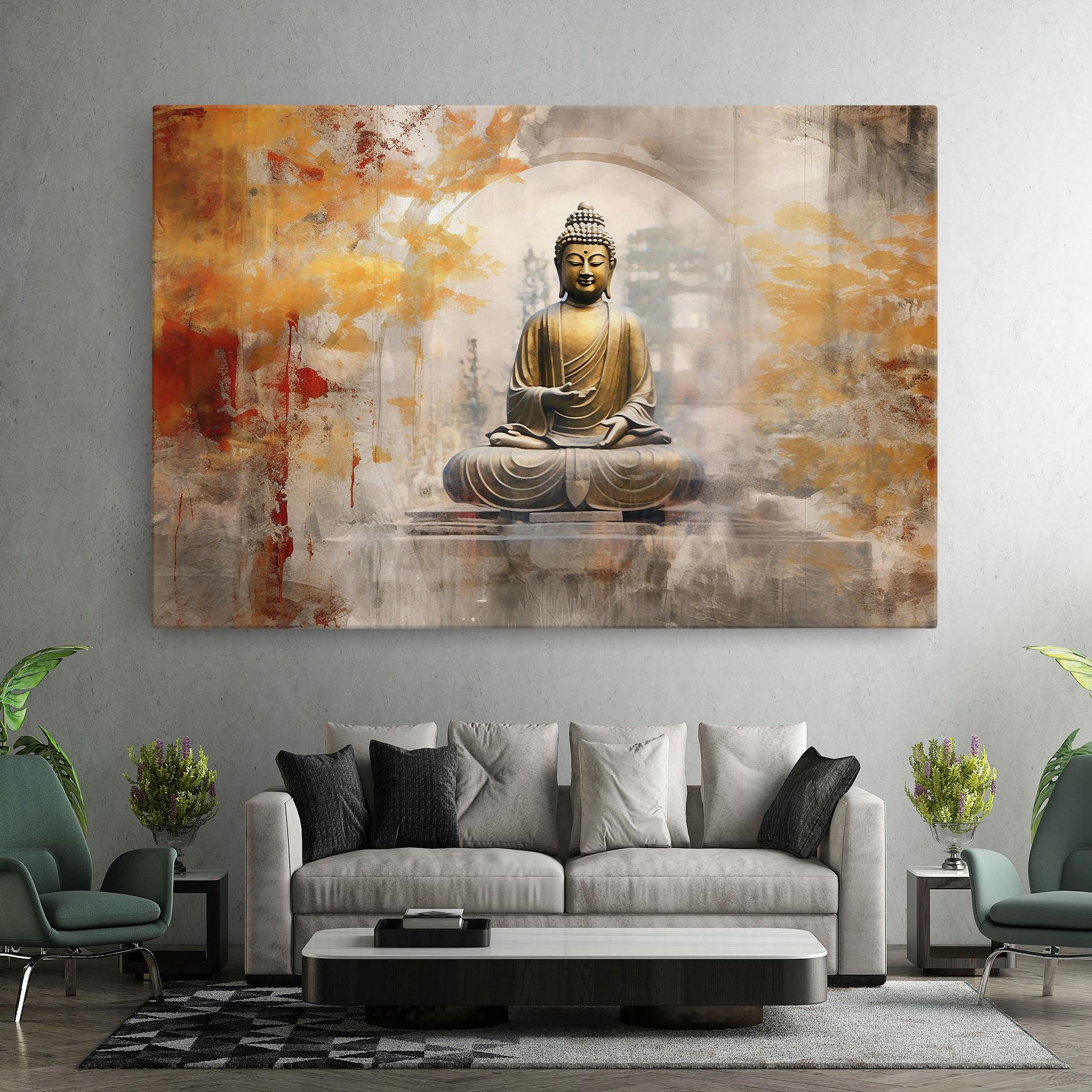 Leinwandbild Grey Gold Buddha mockup 7
