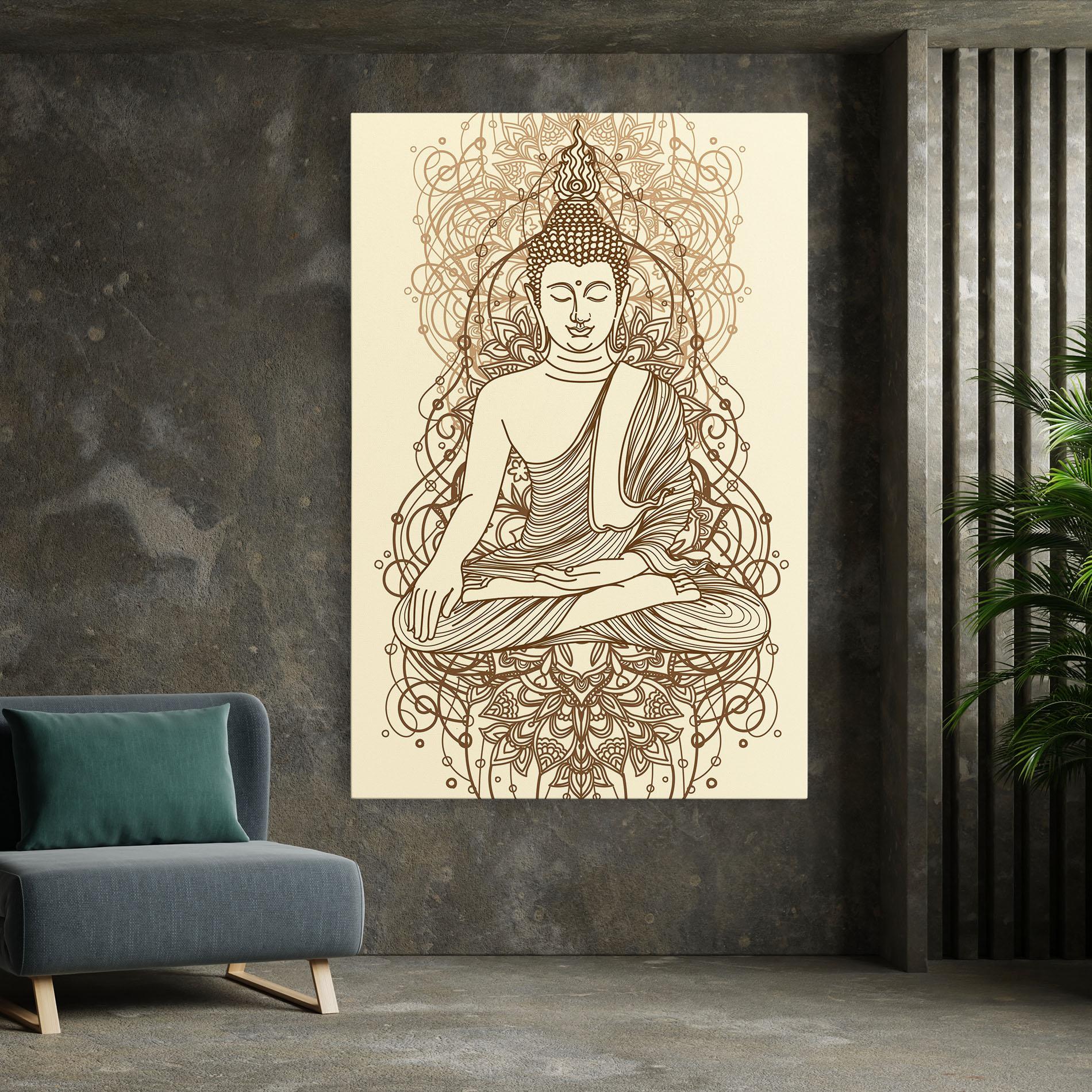 Leinwandbild Brown Line Buddha mockup 7