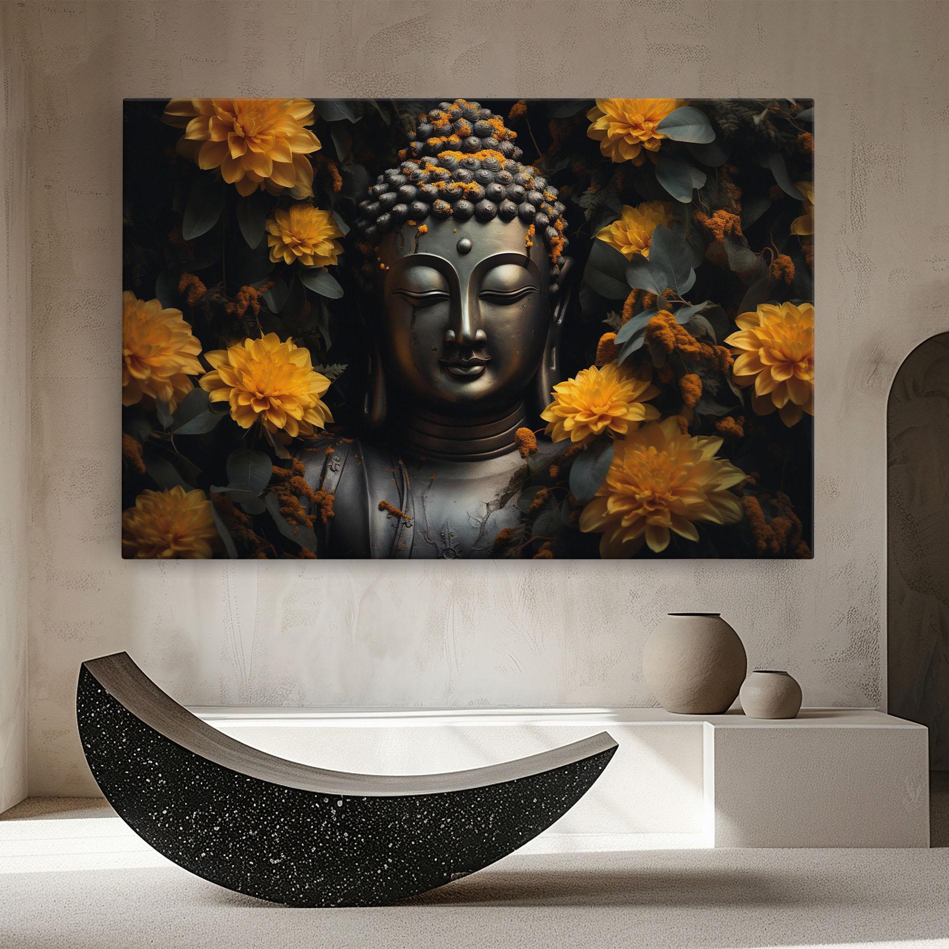 Leinwandbild Buddha Peace Statue mockup 8