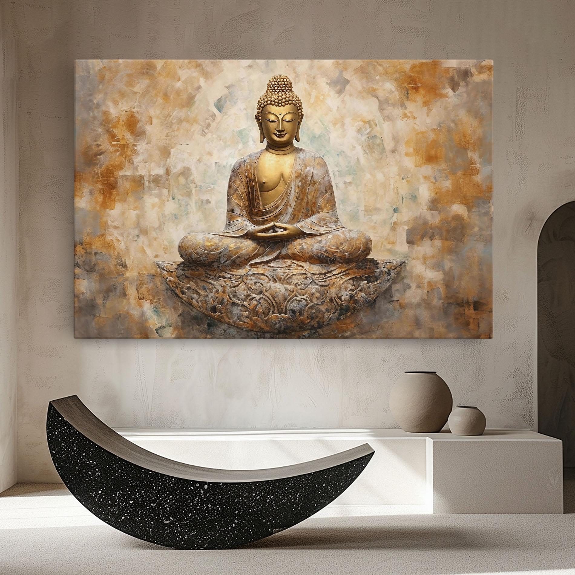Leinwandbild Cream Buddha Art mockup 8